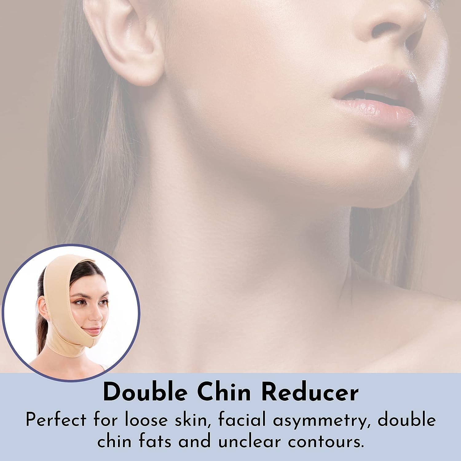 Post Surgery Facial Compression Neck Coverage Chin Strap, VShaped Face Slimmer, Jowl Tightening