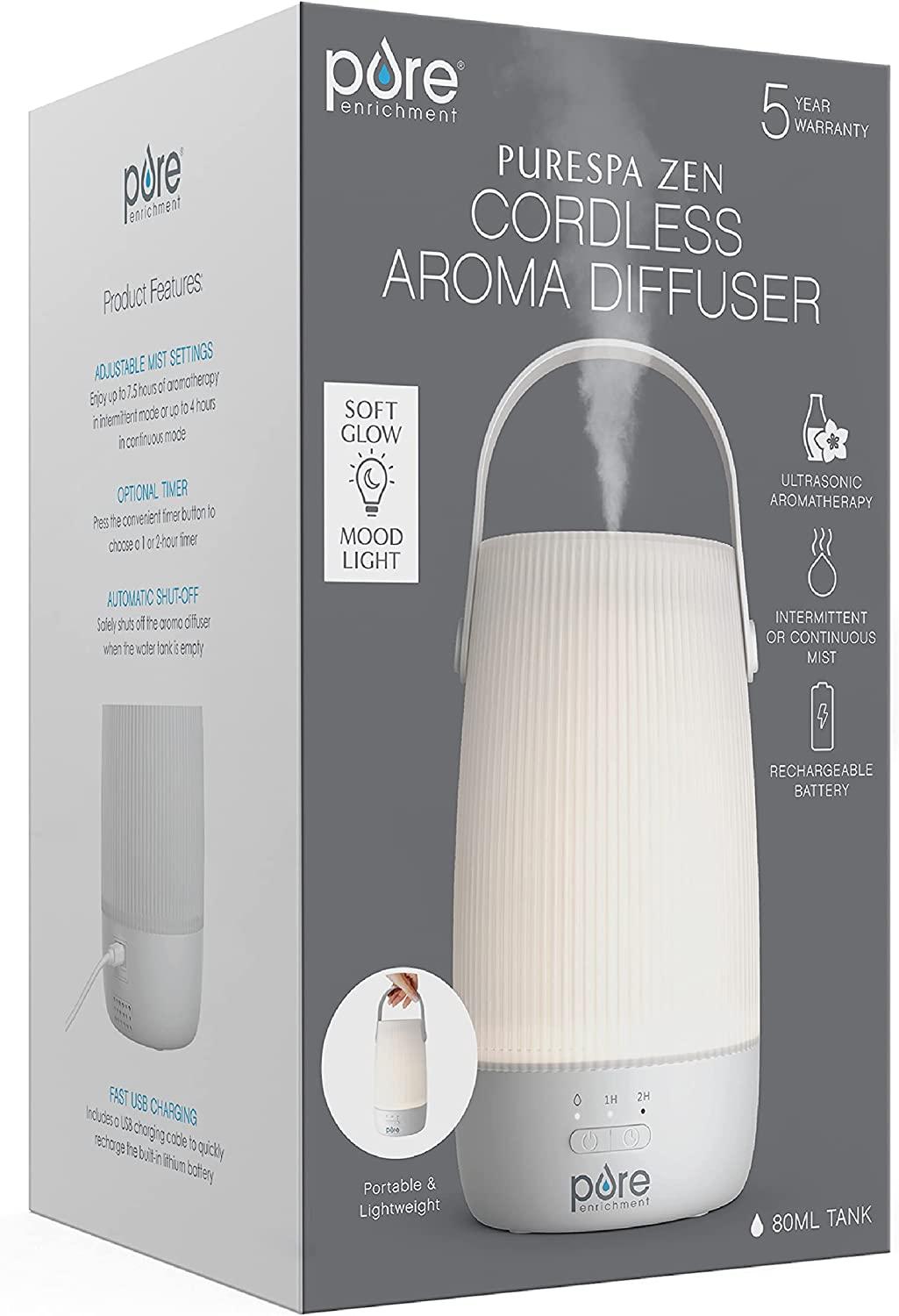 Pure Enrichment® PureSpa™ Zen Cordless Essential Oil Diffuser & Light