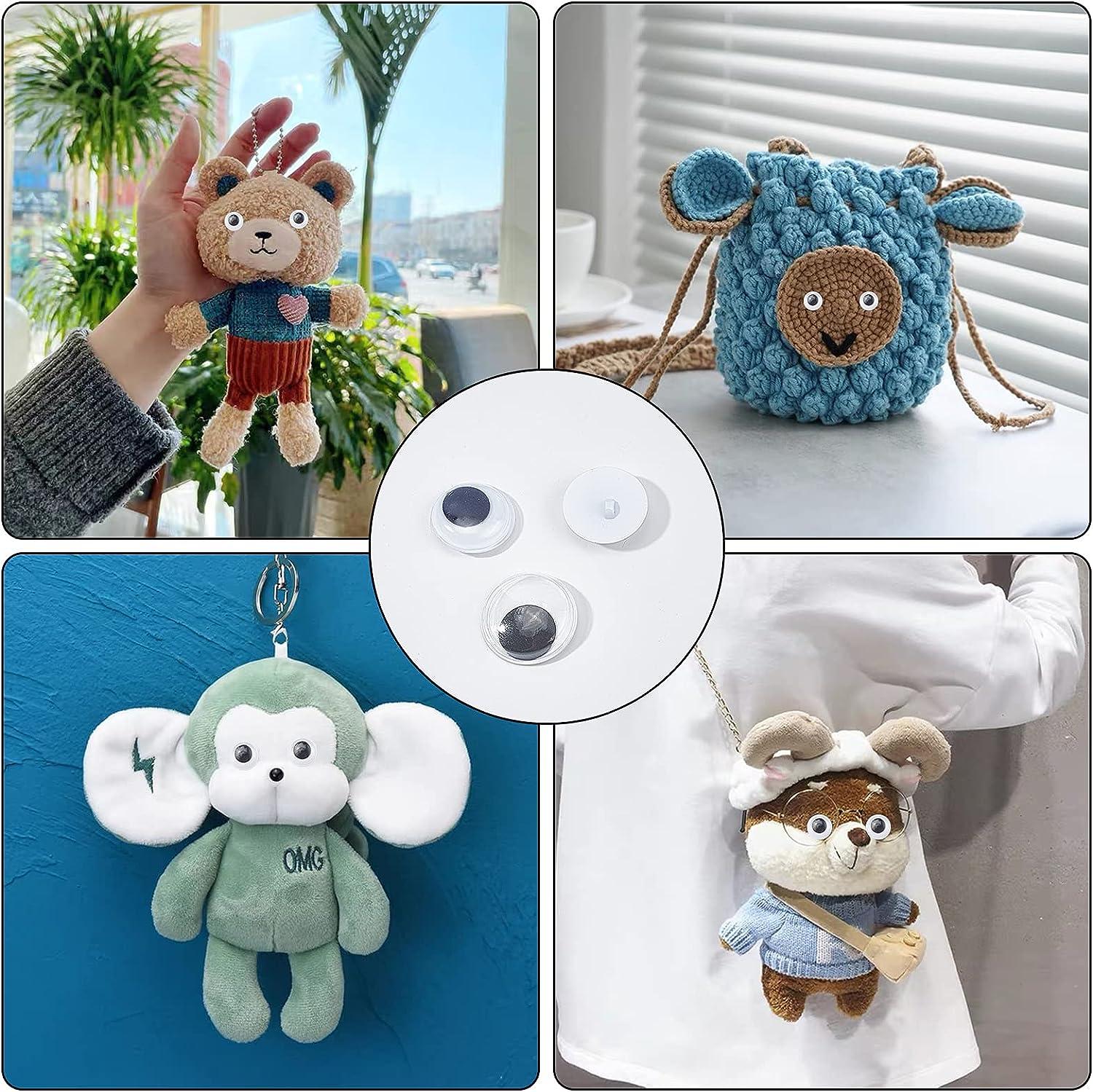 PH PandaHall 6 Sizes Wiggle Googly Eyes Buttons, 330pcs Sew On Googly