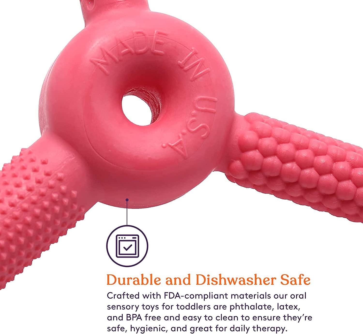 FLUXY Oral Motor Tool Therapy Sensory Motor Aid with 3 Unique Textures Red