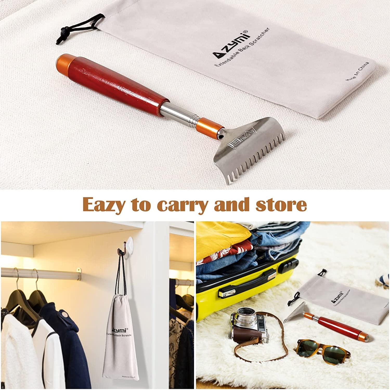 Back Scratcher Long Oversize, Azymi Telescoping Back Scratcher for Men Adults Extendable with