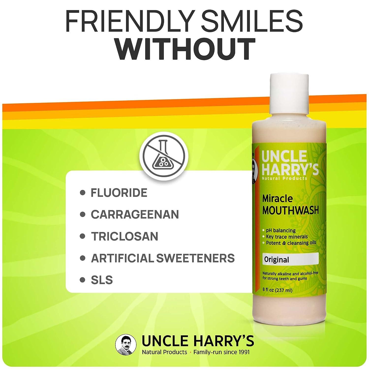 Uncle Harry's Natural Alkalizing Miracle Mouthwash pH Balanced Oral