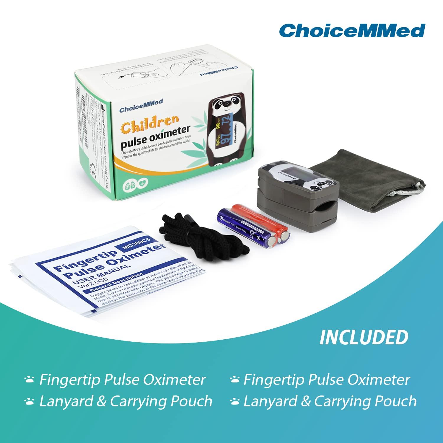 CHOICEMMED OLED Panda Pediatric Pulse Oximeter Fingertip SP02 Pulse