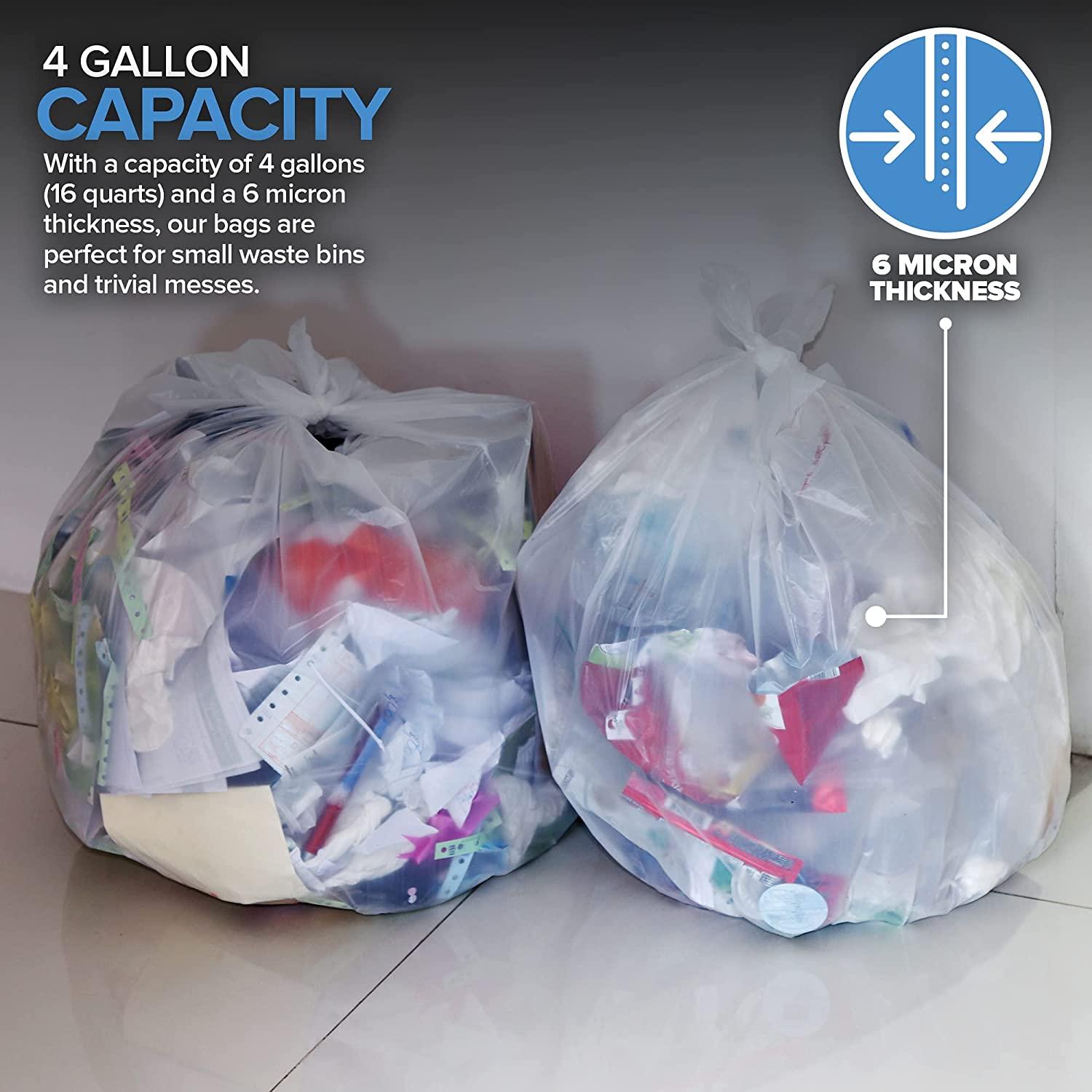 4 Gallon Small Trash Bags - Perfect For Bathroom, Kitchen