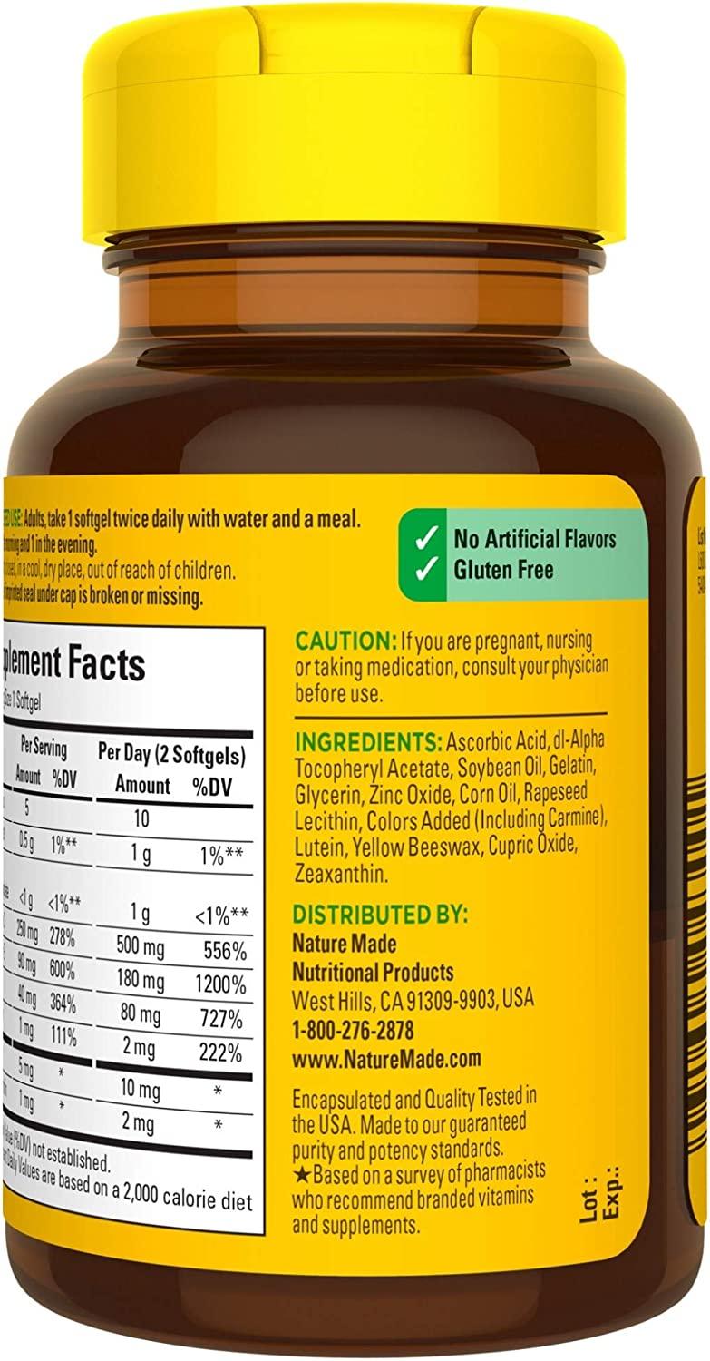 Nature Made Vision with AREDS 2 Formula Eye Vitamins Lutein