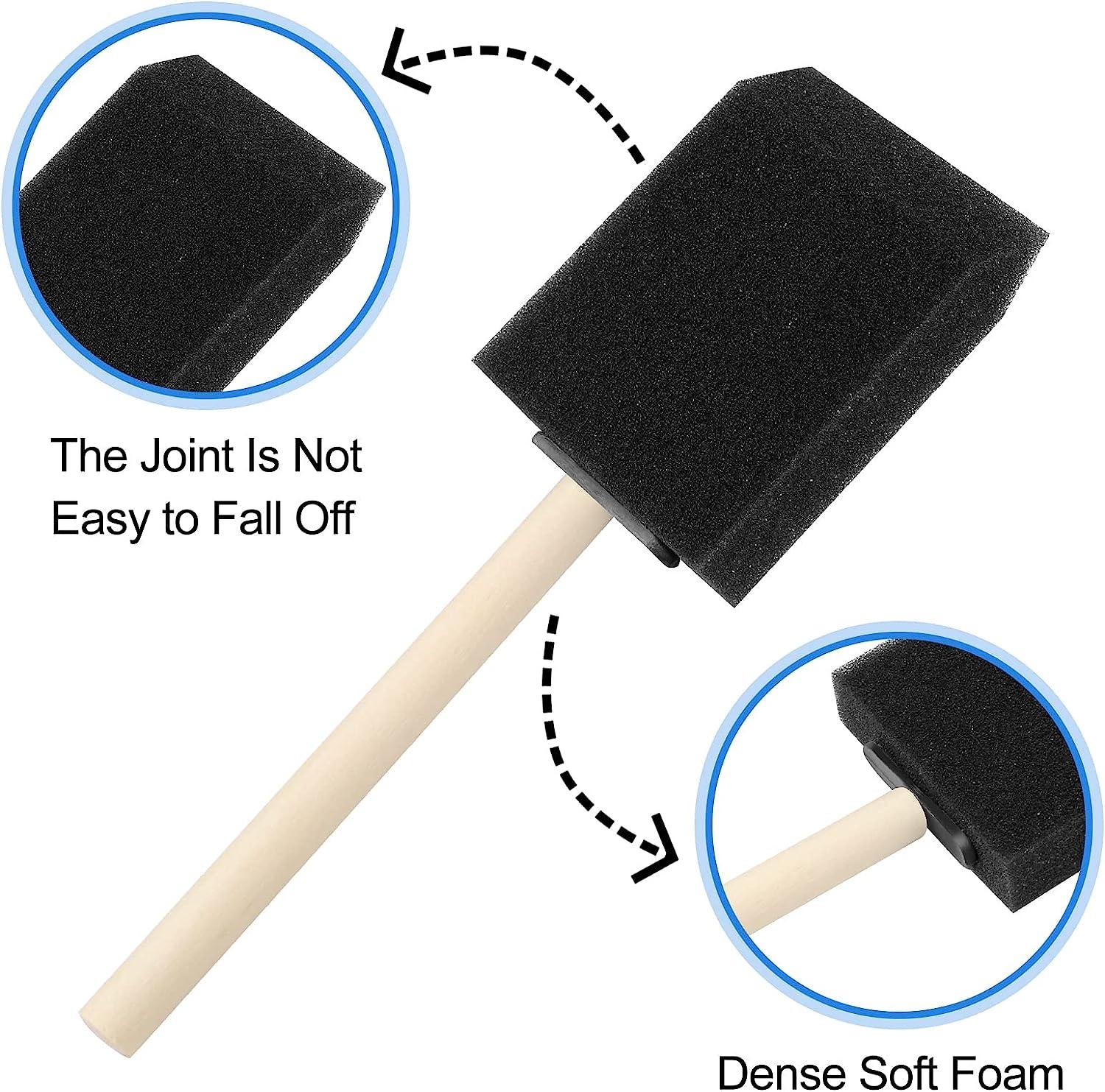 20 Pcs Foam Paint Brushes, 2 Inch Foam Brush, Wood Handle Sponge