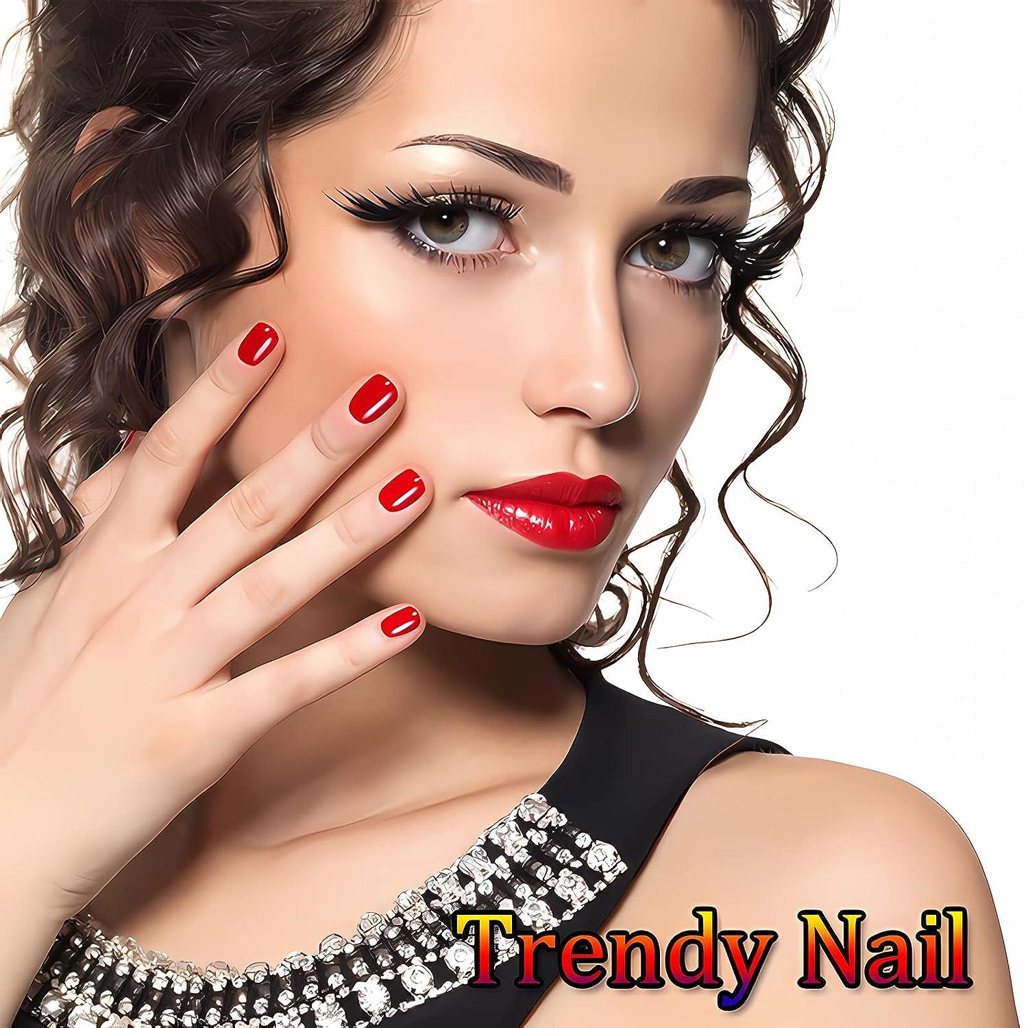 Medium Coffin Nails Press on Glossy Pink White Fake Nails Summer Nail