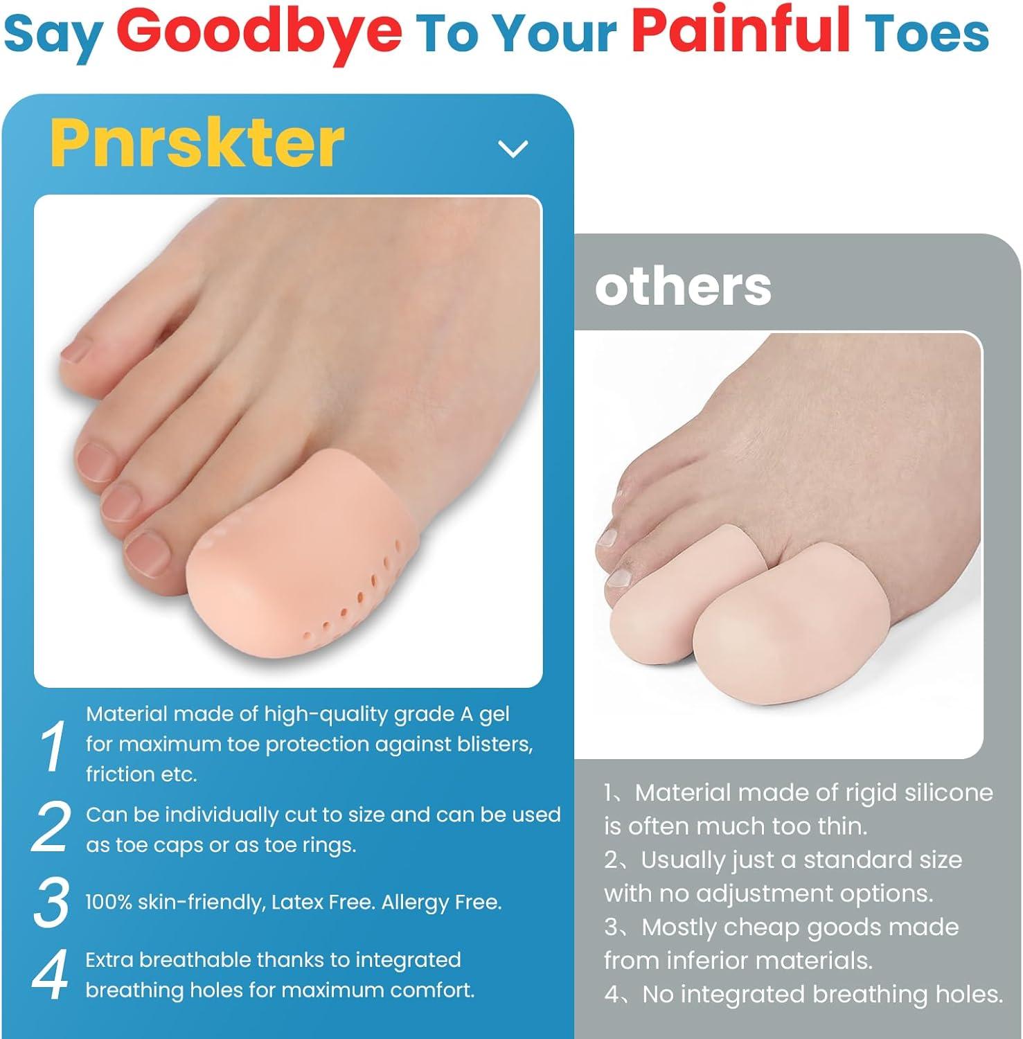10PCs Silicone Toe Protection Caps - Pain Relief for Ingrown Toenails ...