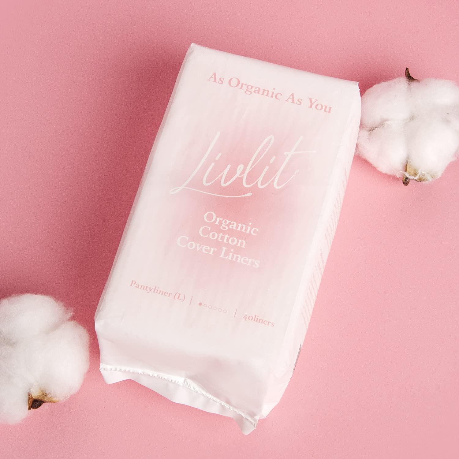 Livlit Ultra Thin Panty Liners Sanitary Pads, 100 Certified Organic