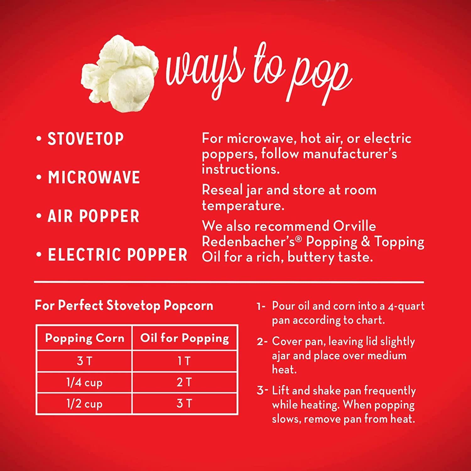 Orville Redenbacher Organic Popcorn Kernel Jar, 30ounces (Pack of 3)