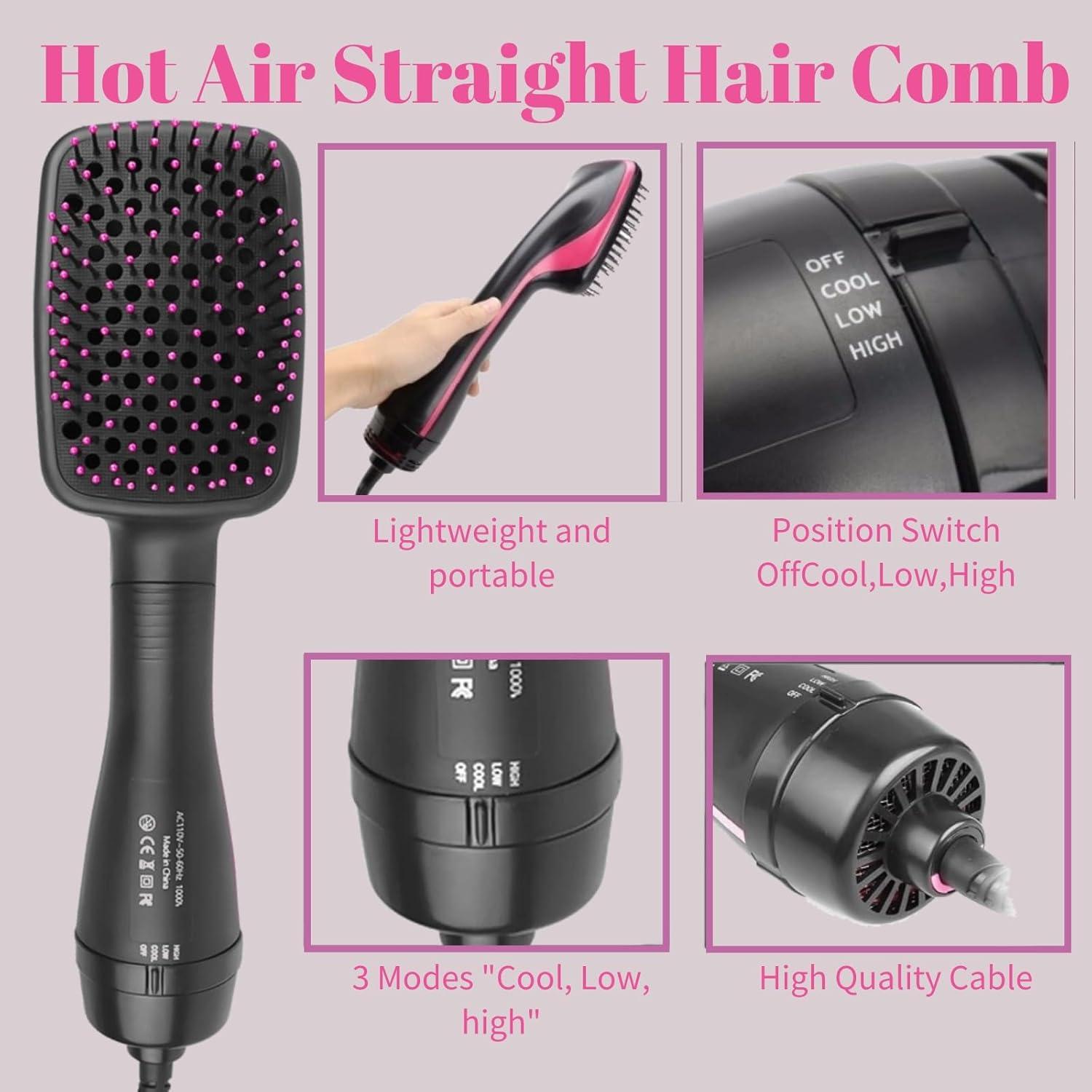 Hair Dryer Blow Dryer Brush Step Ionic Hot Air Straightener