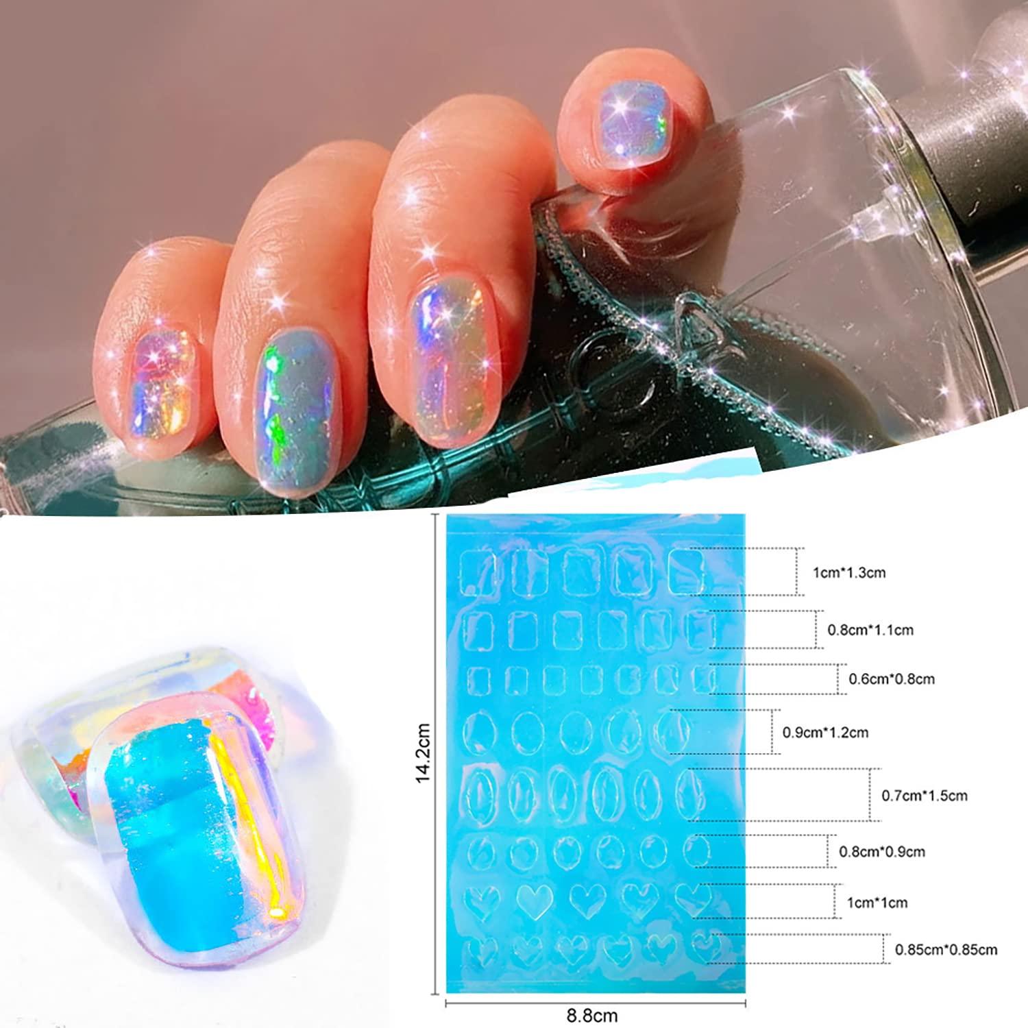 Aurora Nail Foil Ice Cube Cellophane Broken Glass Film Stickers Shiny Paper  DIY