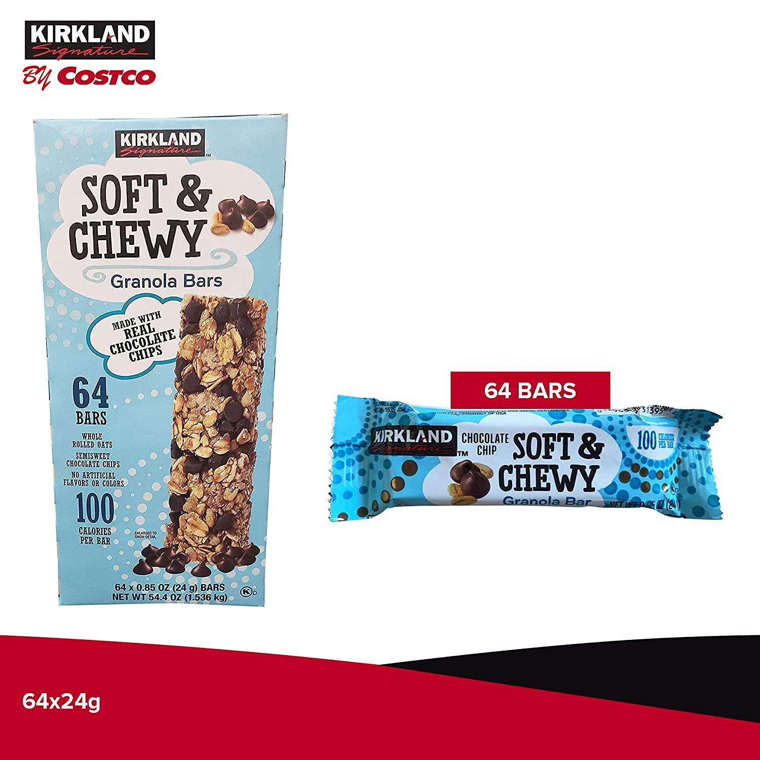 Kirkland Signature Soft & Chewy Chocolate Chips Granola Bars, 54.4 oz