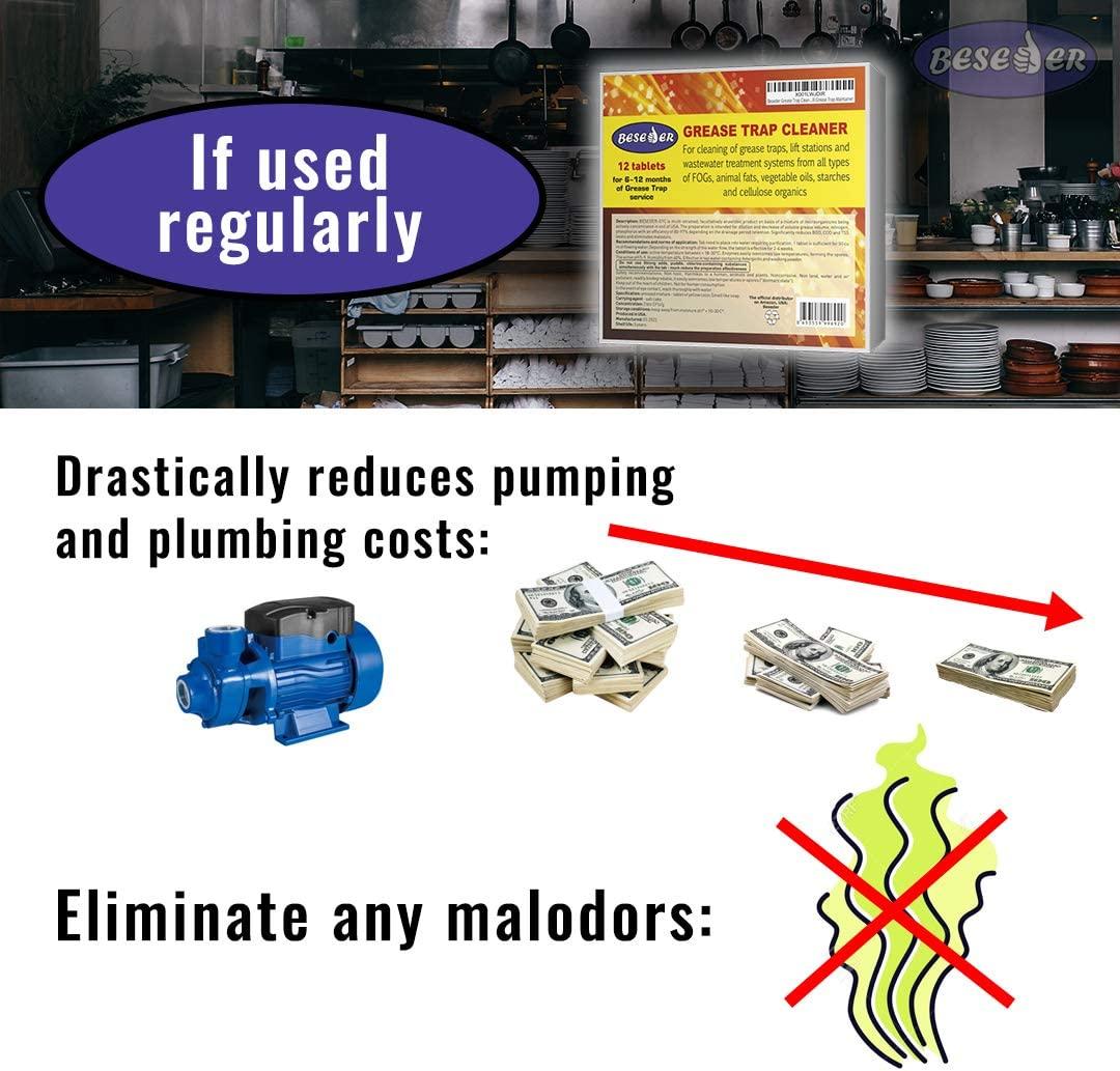 Beseder Grease Trap Cleaner tablets for grease grease