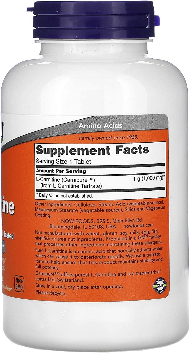 Now Foods LCarnitine 1000mg 100 tabs Fitness Support Supplement