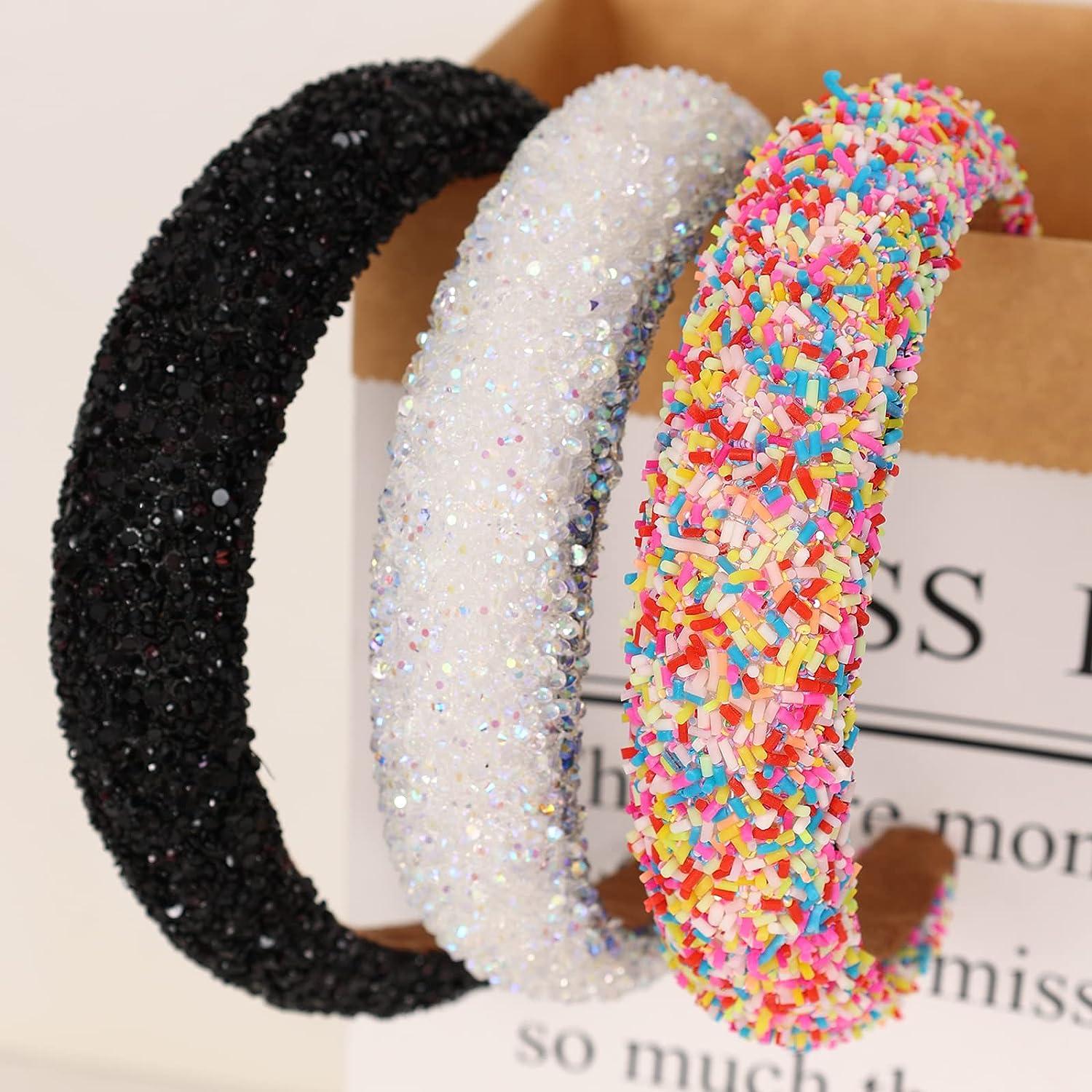 3Pcs Rhinestone Padded Headbands for Women Wedding, Birthday - Main Image