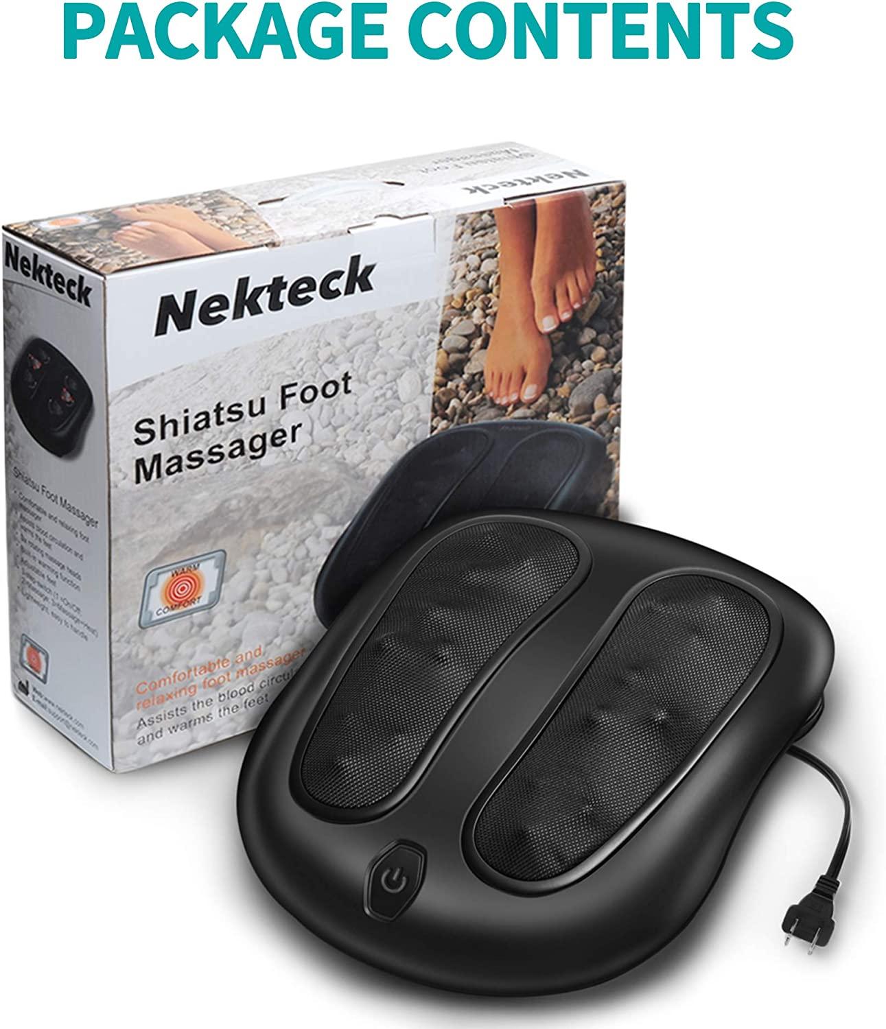 Nekteck Foot Massager with Heat, Shiatsu Heated Electric Kneading Foot  Massager Machine for Plantar …See more Nekteck Foot Massager with Heat,  Shiatsu