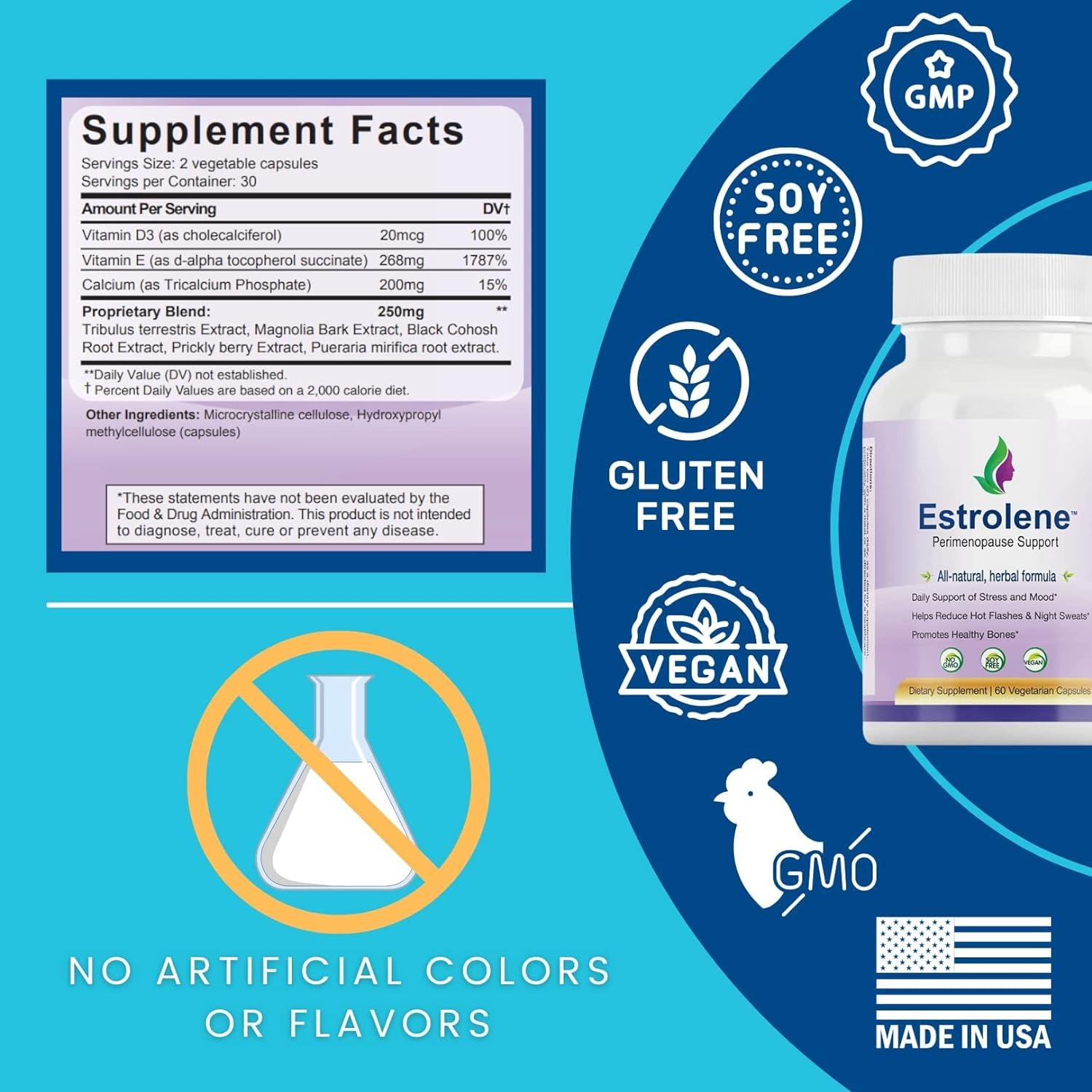 ESTROLENE Perimenopause Relief Natural Supplement for Women Going