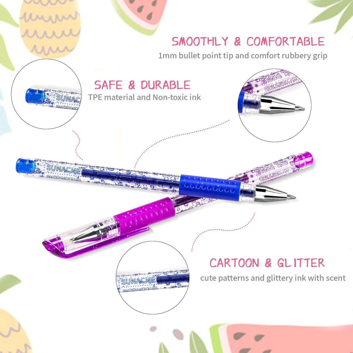 Fruity Scented Gel Pens Sunacme Sweet Scented Glitter Gel Pens Cute