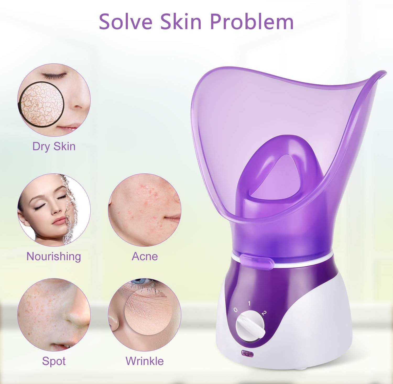 Nano Ionic Facial Steamer with Blackhead Remover Kit - Deep