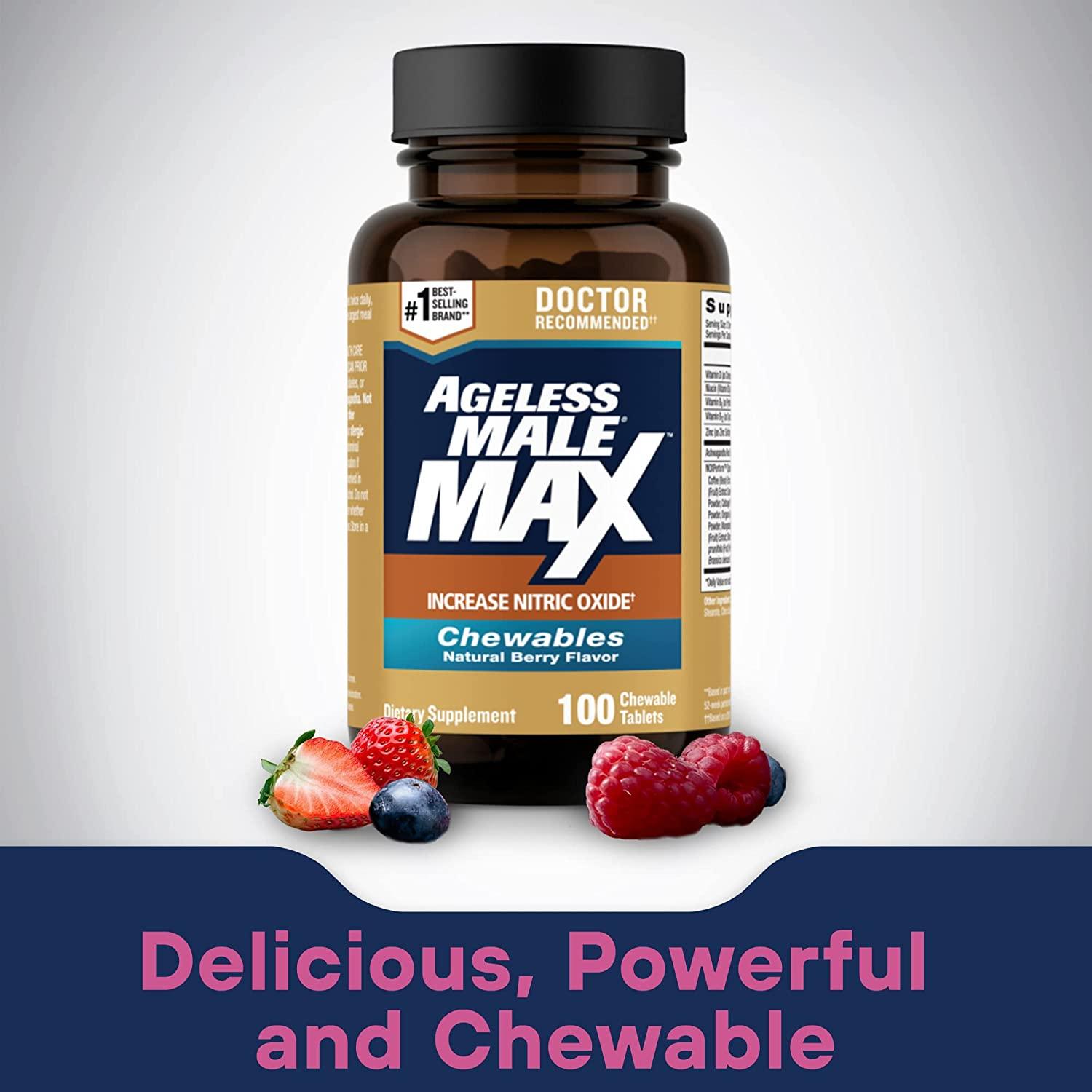 Ageless Male Max Delicious Chewable Nitric Oxide Supplement for Men