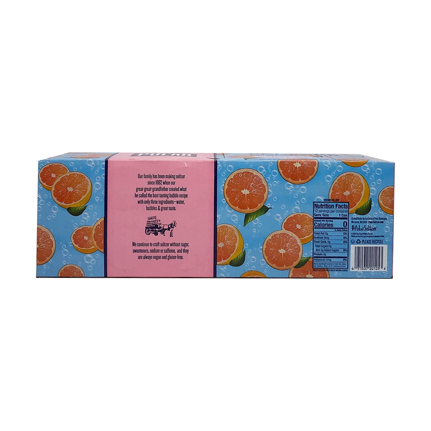 Polar Seltzer Water Ruby Red Grapefruit, 12 fl oz cans, 12 pack