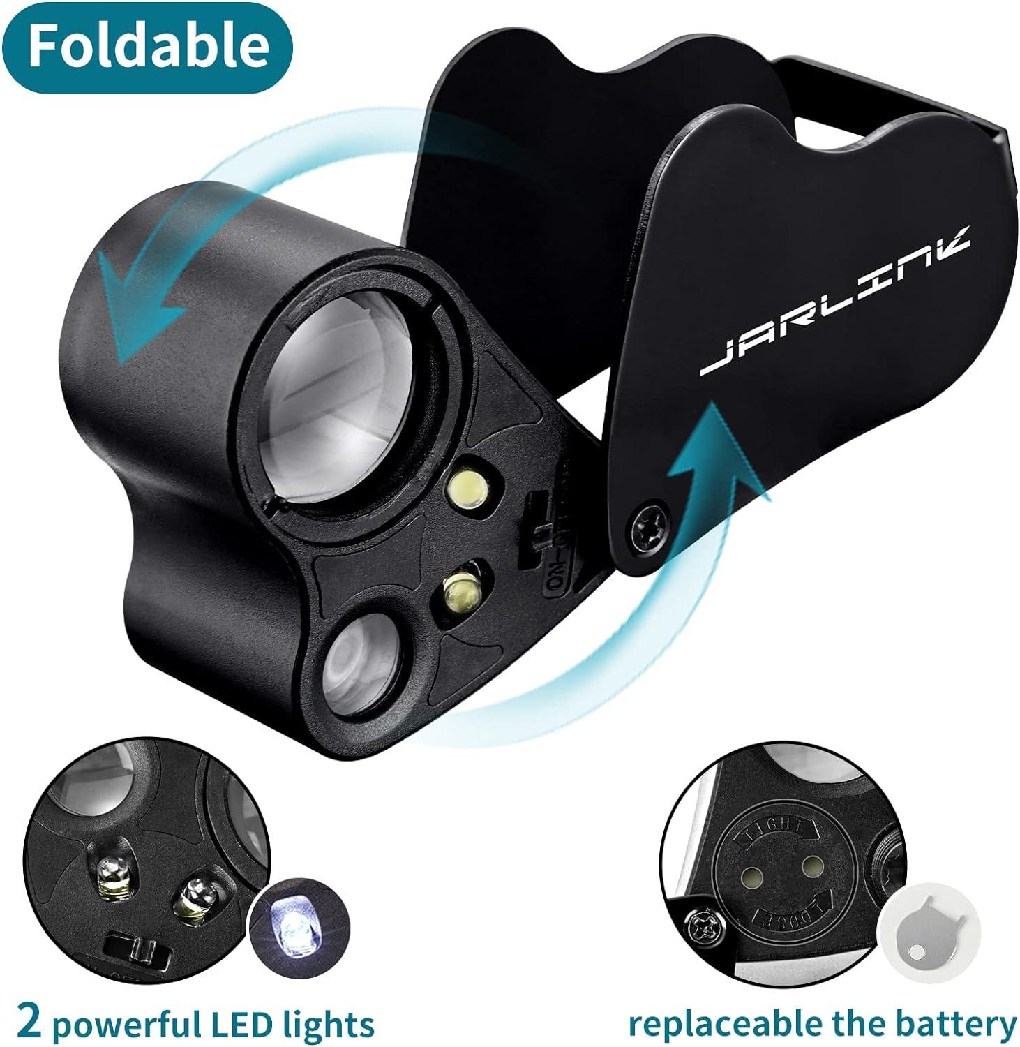 EL9608 = Jewelers' Loupe 20x Magnification with LED Light by