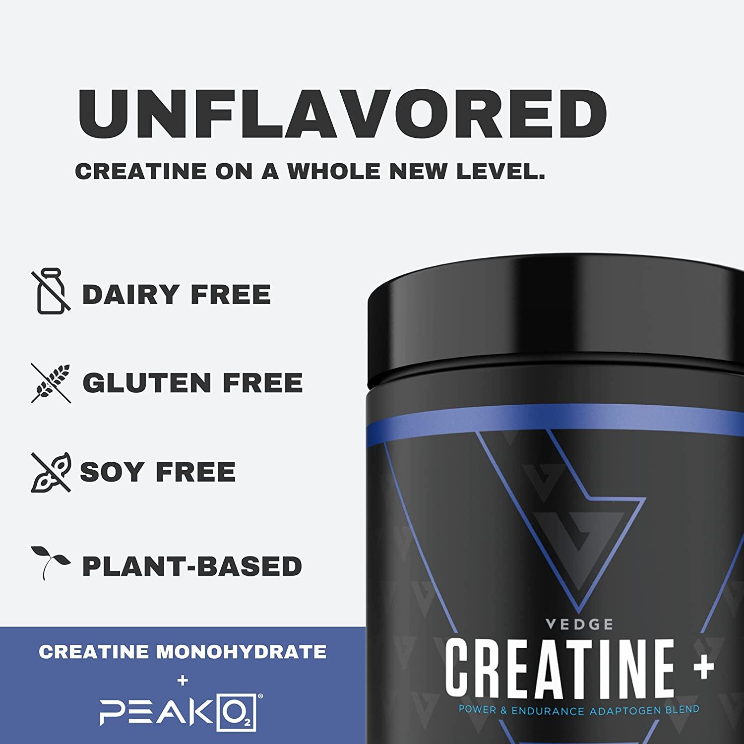 Vedge Nutrition Creatine + Vegan PlantBased Creatine Monohydrate