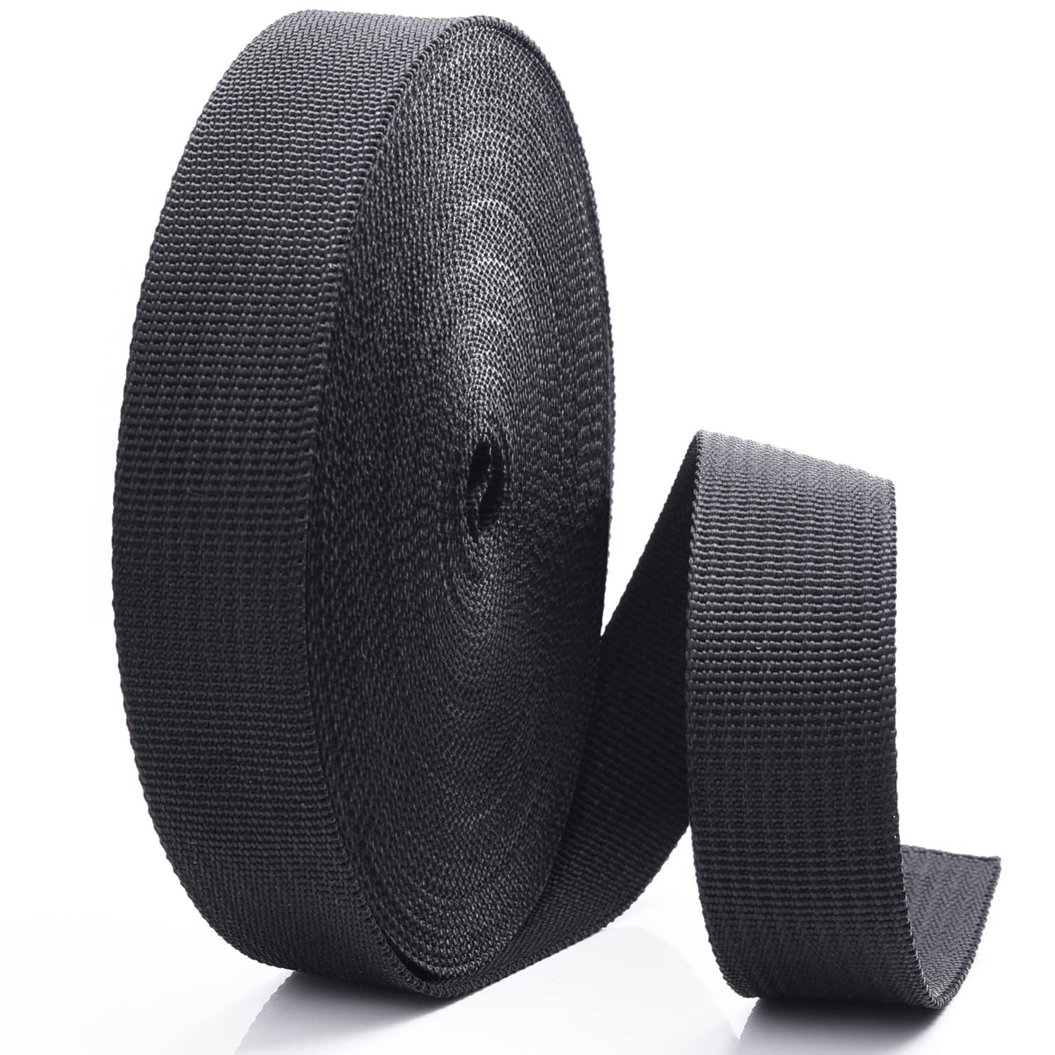 CooBigo Nylon bing 1 Inch Heavy Duty Black Nylon bing Straps 1