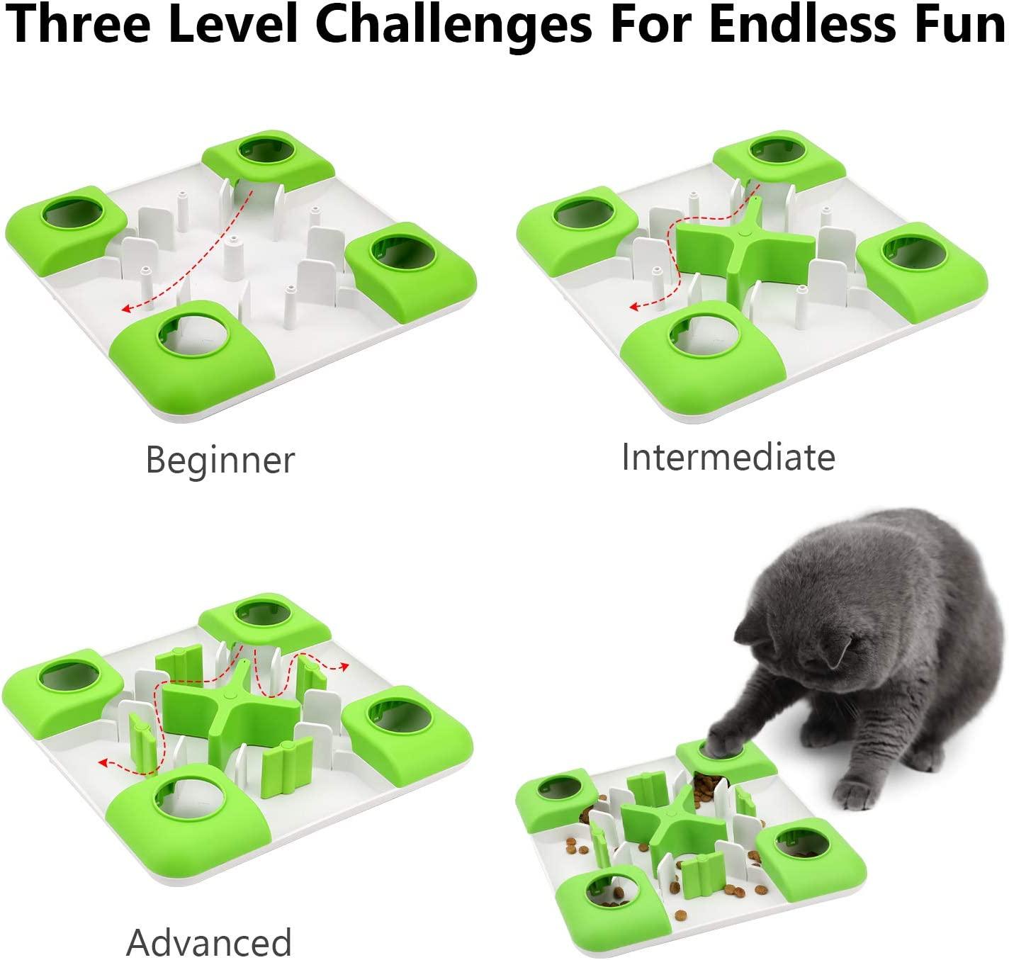 Wmicaldom 3-in-1 Interactive cat Toys Puzzle Leakage Food Device