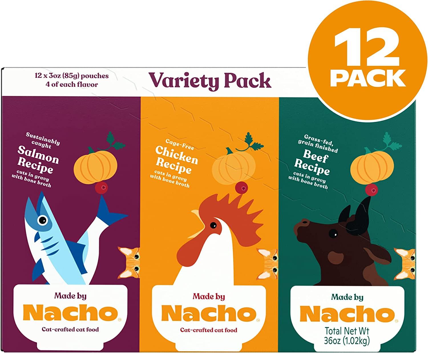 Made by Nacho Wet Cat Food, Cuts in Gravy, Beef Recipe, CageFree