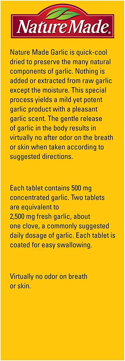 Nature Made Odor Control Garlic 1250 mg 100 Tablets