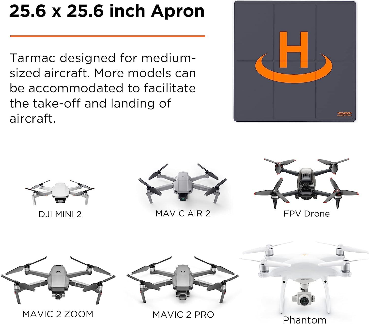 VCUTECH Drone Landing Pad Weighted 25 inch(65cm) for DJI Mini 3 Pro  Accessories, Mavic 3, Mavic Air 2/2S, DJI Mini 2 Accessories, DJI FPV  Drone, DJI Avata Fly More Kit Drone Accessories (