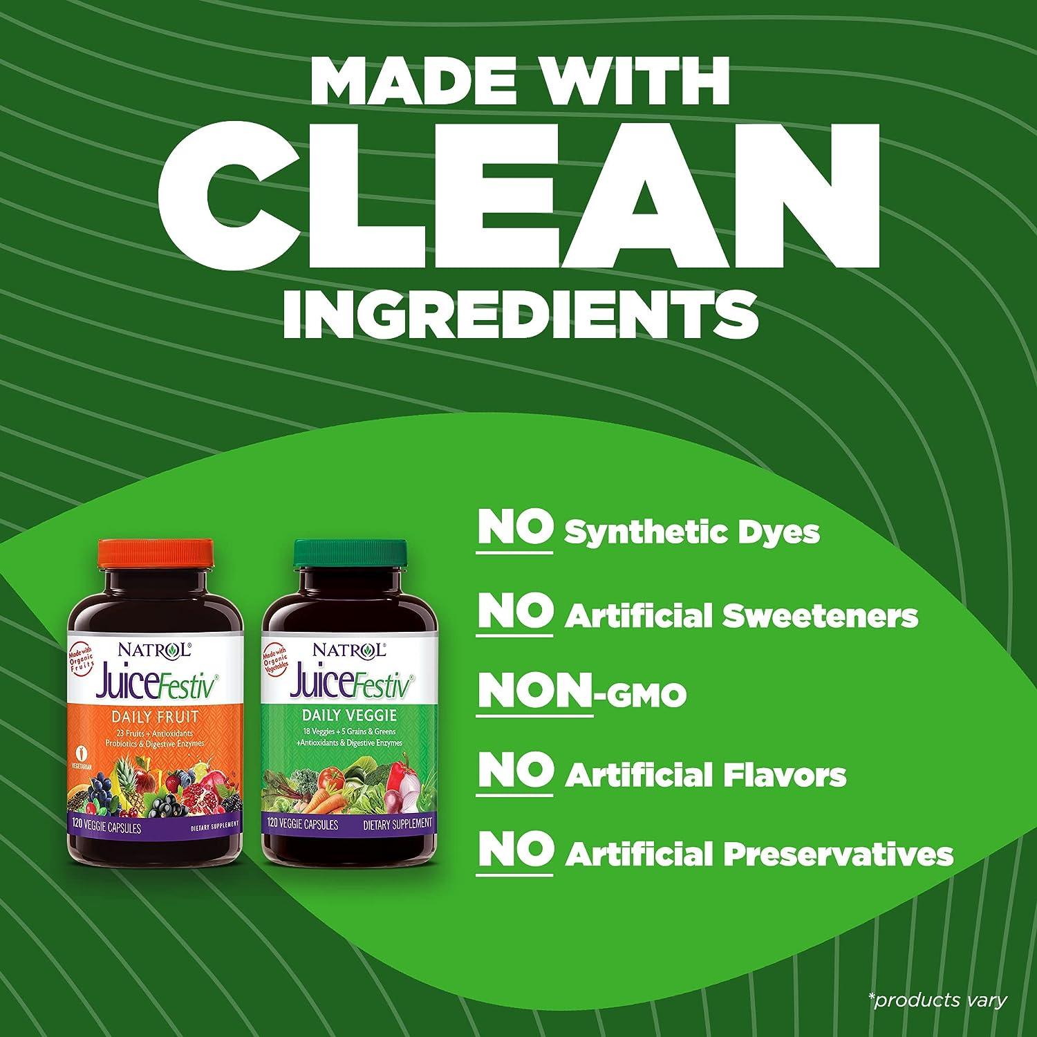 Natrol Juicefestiv Daily Fruits&Veggies Capsules with SelenoExcell 46