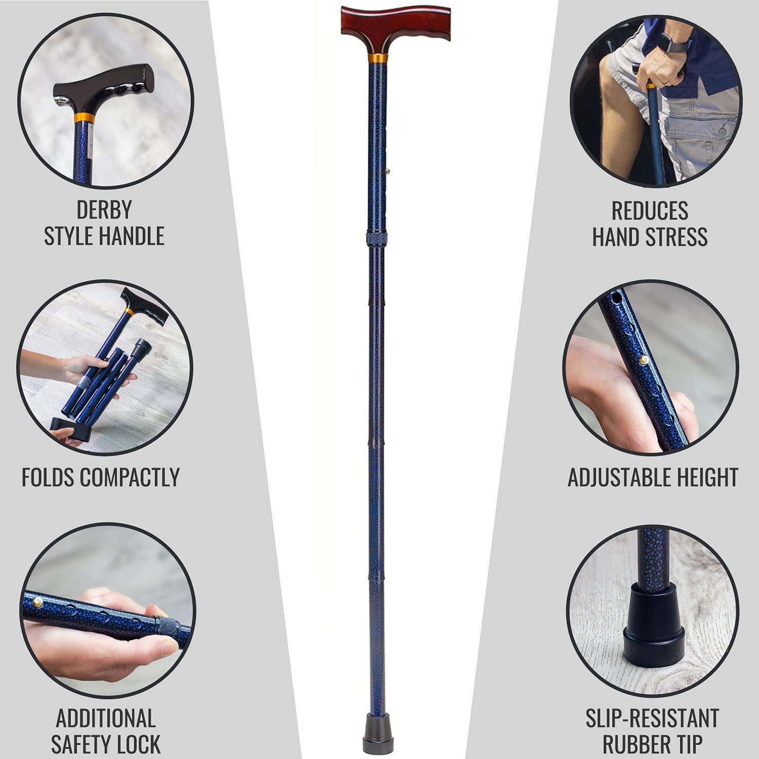DMI Designer Folding Cane, Walking Cane, Foldable Cane for Men and