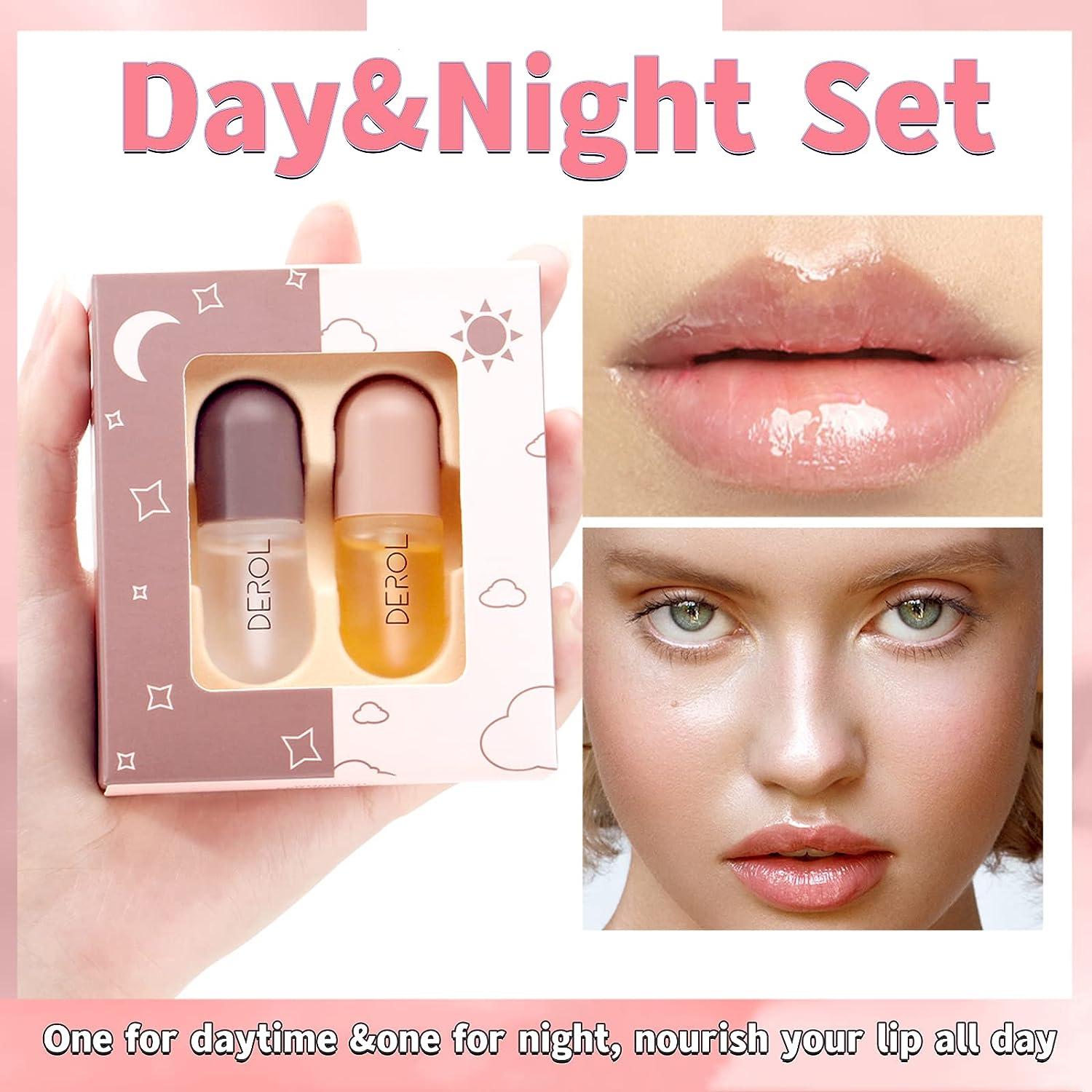 2PCS Lip Plumper Set for Bigger, Fuller Lips Day and Night Use