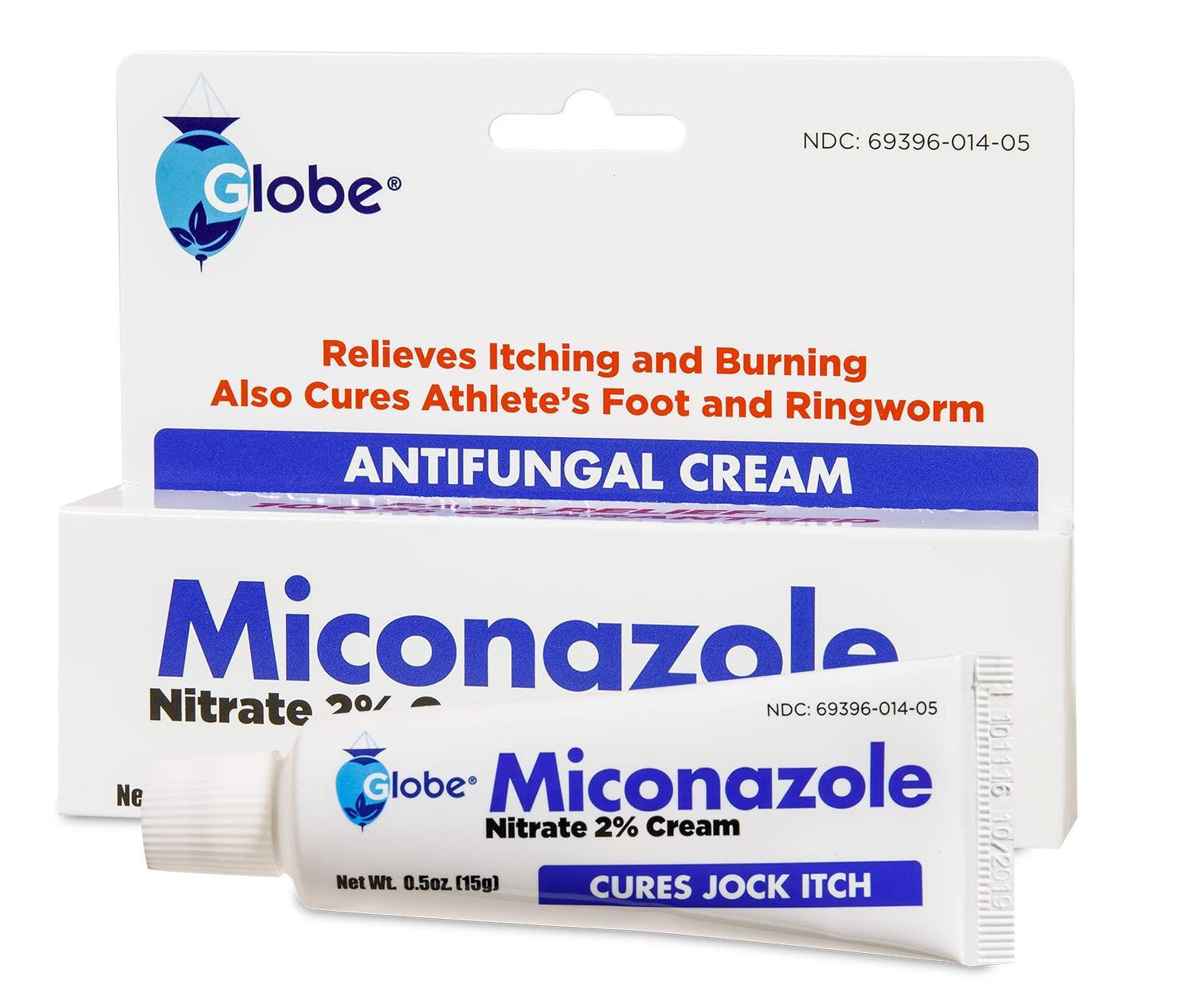 Globe Miconazole Nitrate 2 Antifungal Cream 0.5 oz Cures Most Athletes