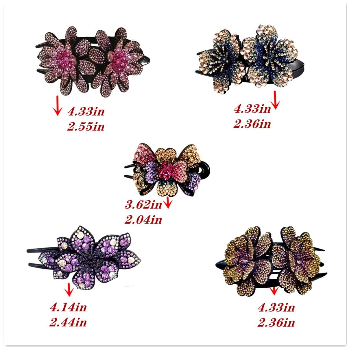 TseenYi Clip Pelo Cristal Barrette Rhinestone Boda Barrette Flor
