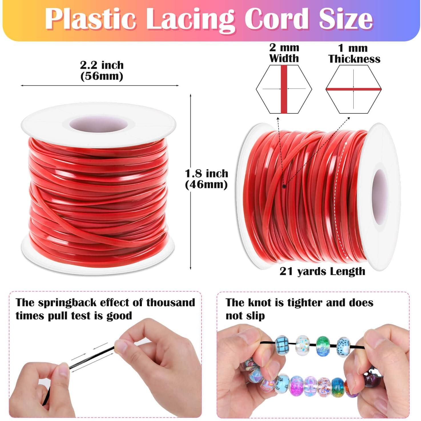 Lanyard String Kit, 6Pack Plastic Lacing Cord Gimp String Lanyard Weaving  Kit f