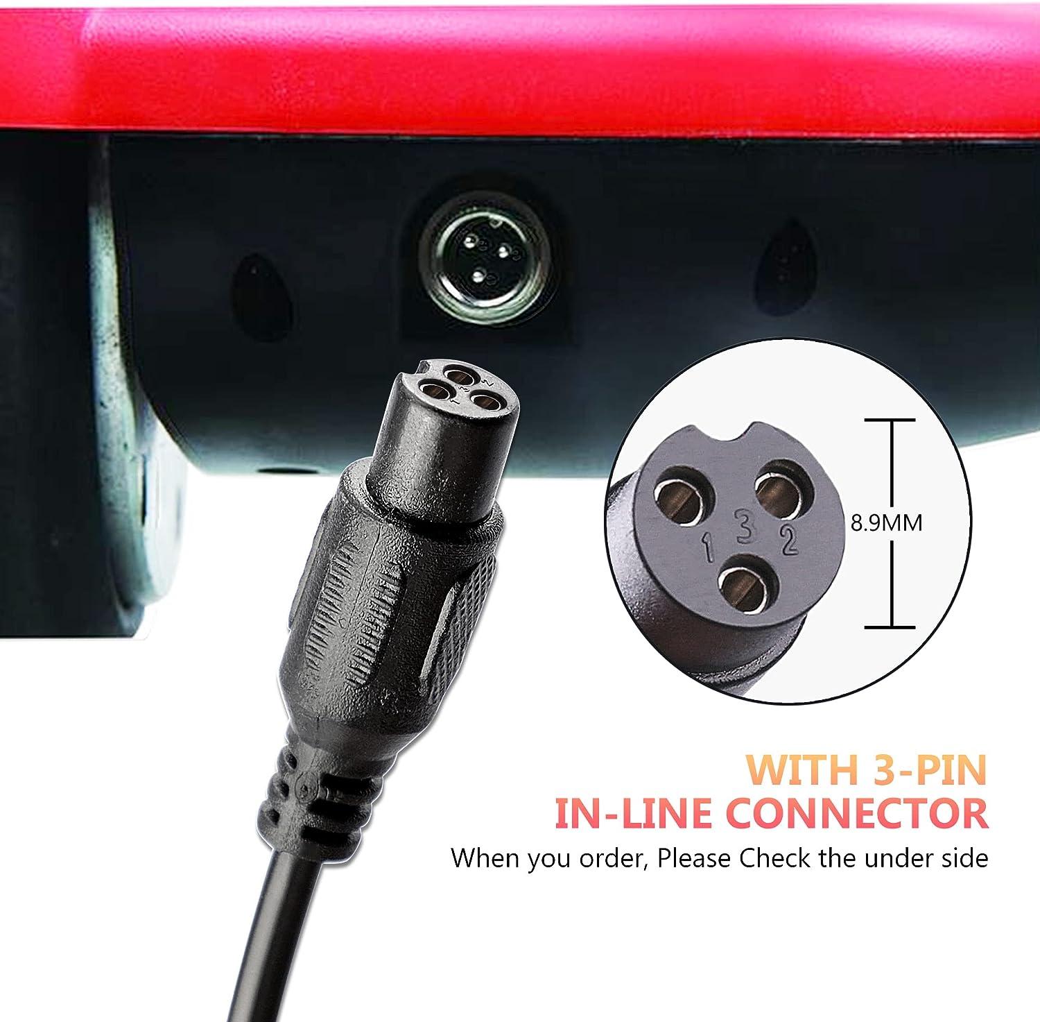 42V 2A Electric Scooter Charger with 3Prong Connector for 36V Pocket