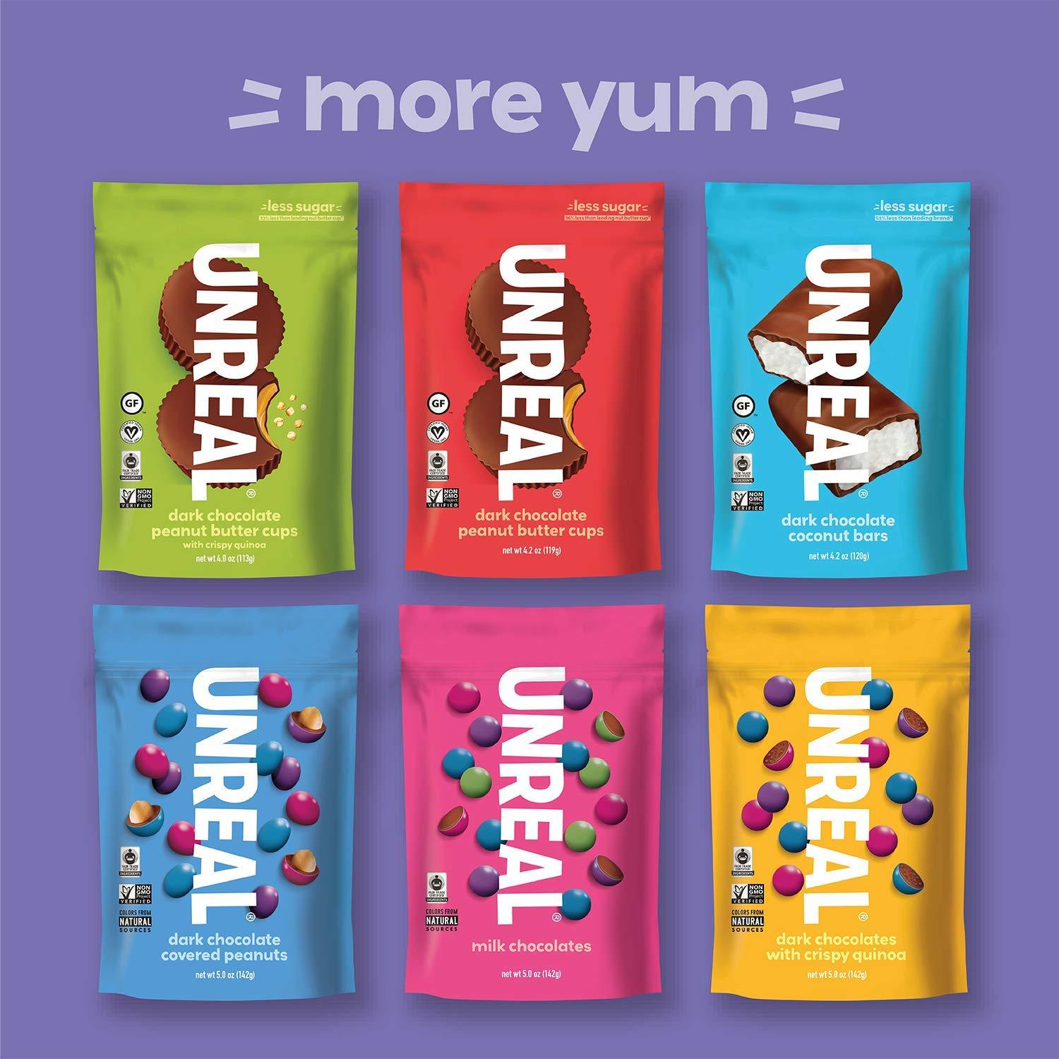 UNREAL Dark Chocolate Almond Butter Cups Vegan, Gluten Free, Less