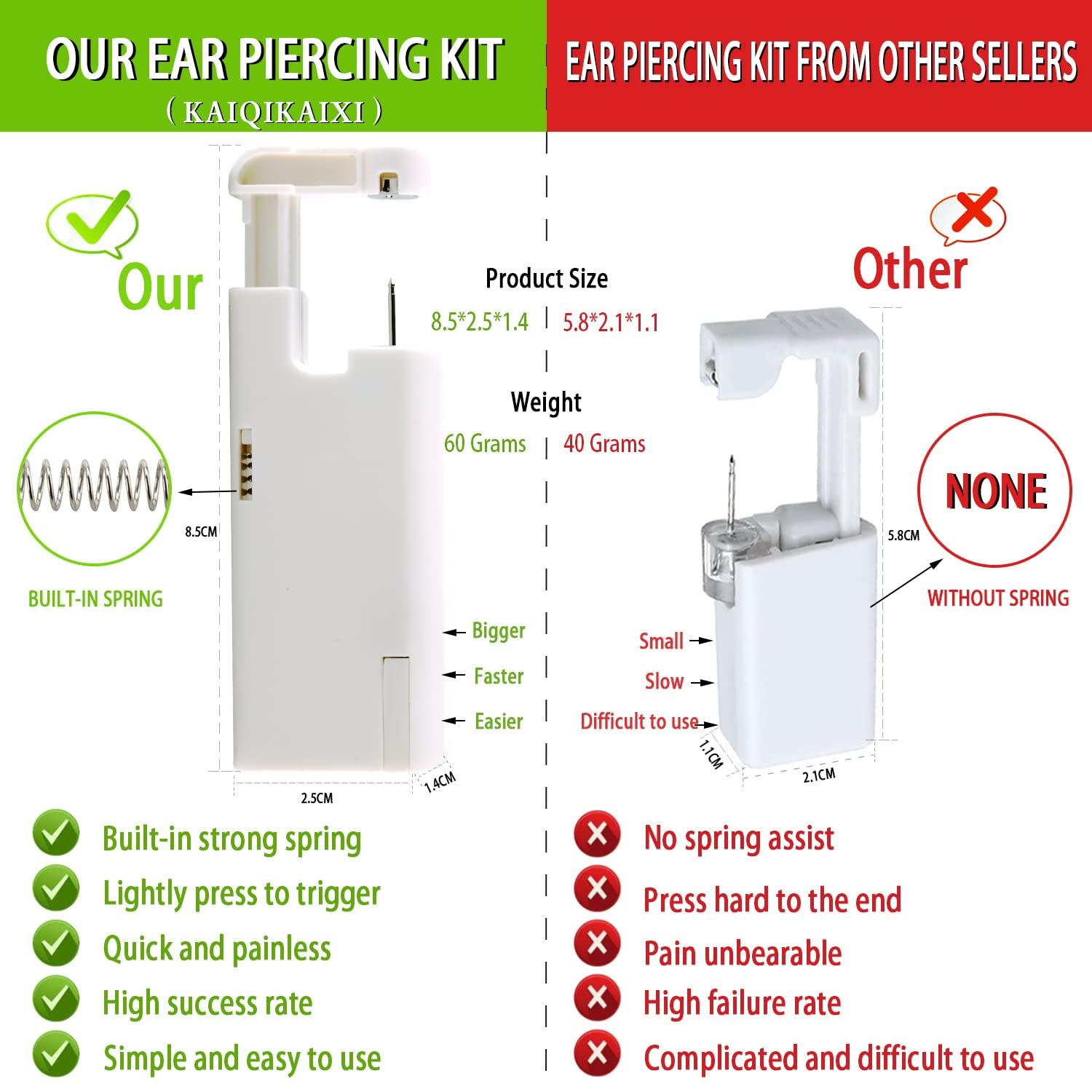 2Pcs Ear Piercing Kit Ear Nail Gun Disposable Aseptic Household Ear