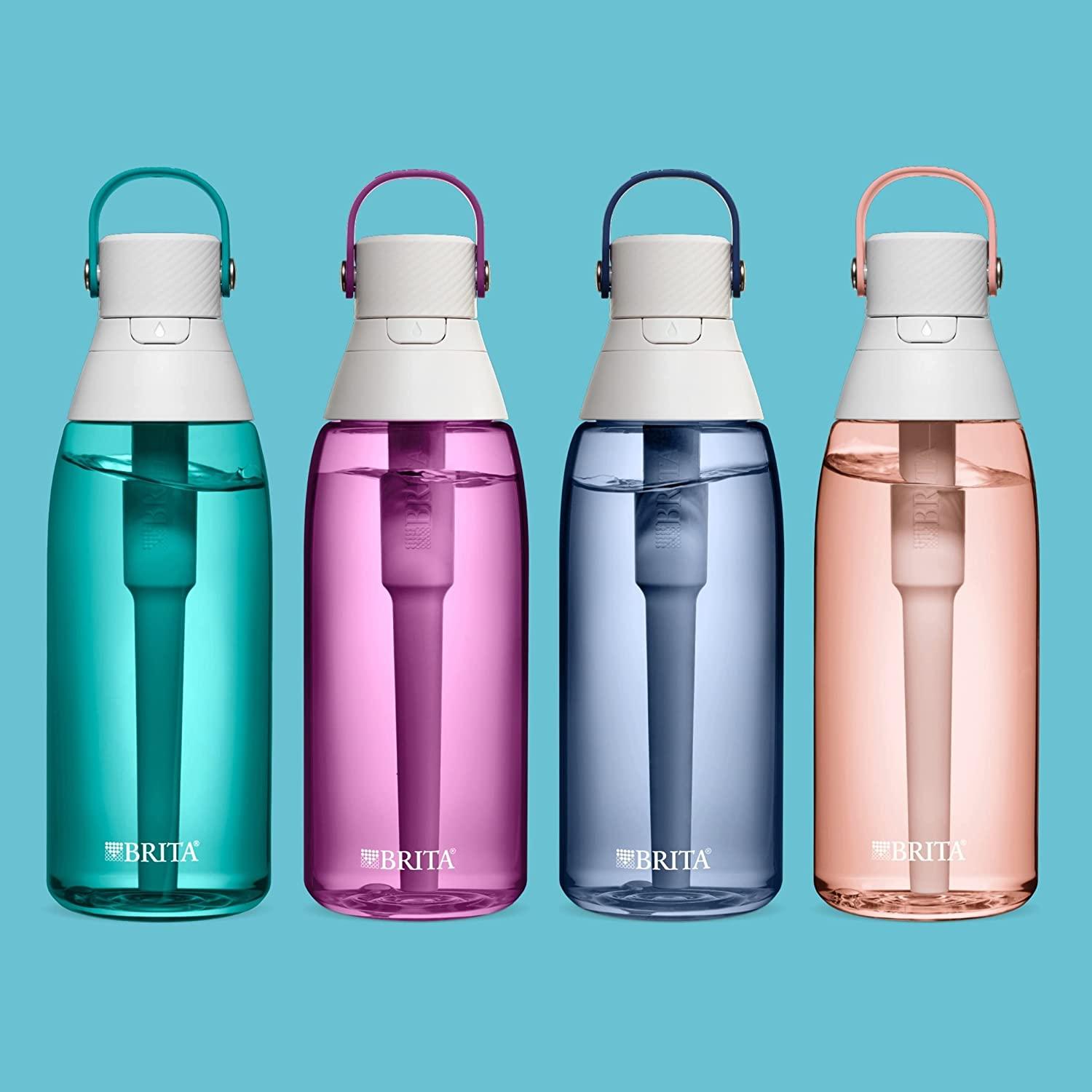 Brita Plastic Water Filter Bottle, 36 Ounce, Sea Glass, 1 Count 36 oz Sea  Glass