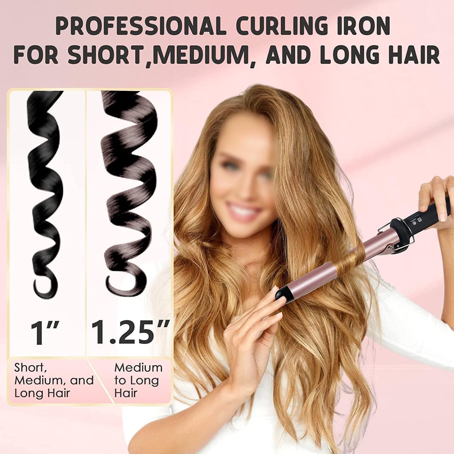 32mm Ceramic Curling Iron - Adjustable Temperature for Large Curls