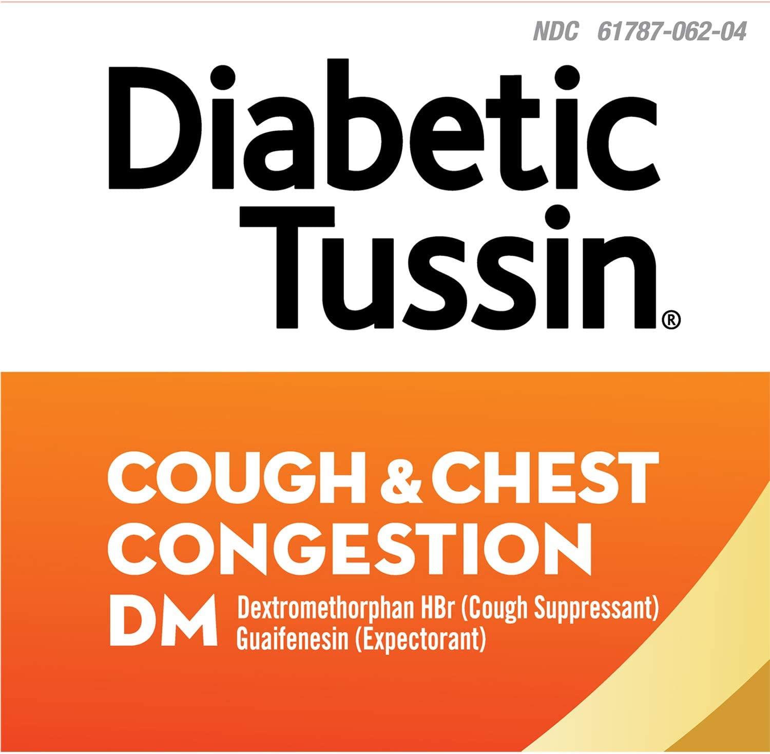 Diabetic Tussin Cough & Chest Congestion Relief Syrup SugarFree, 4 Fl Oz