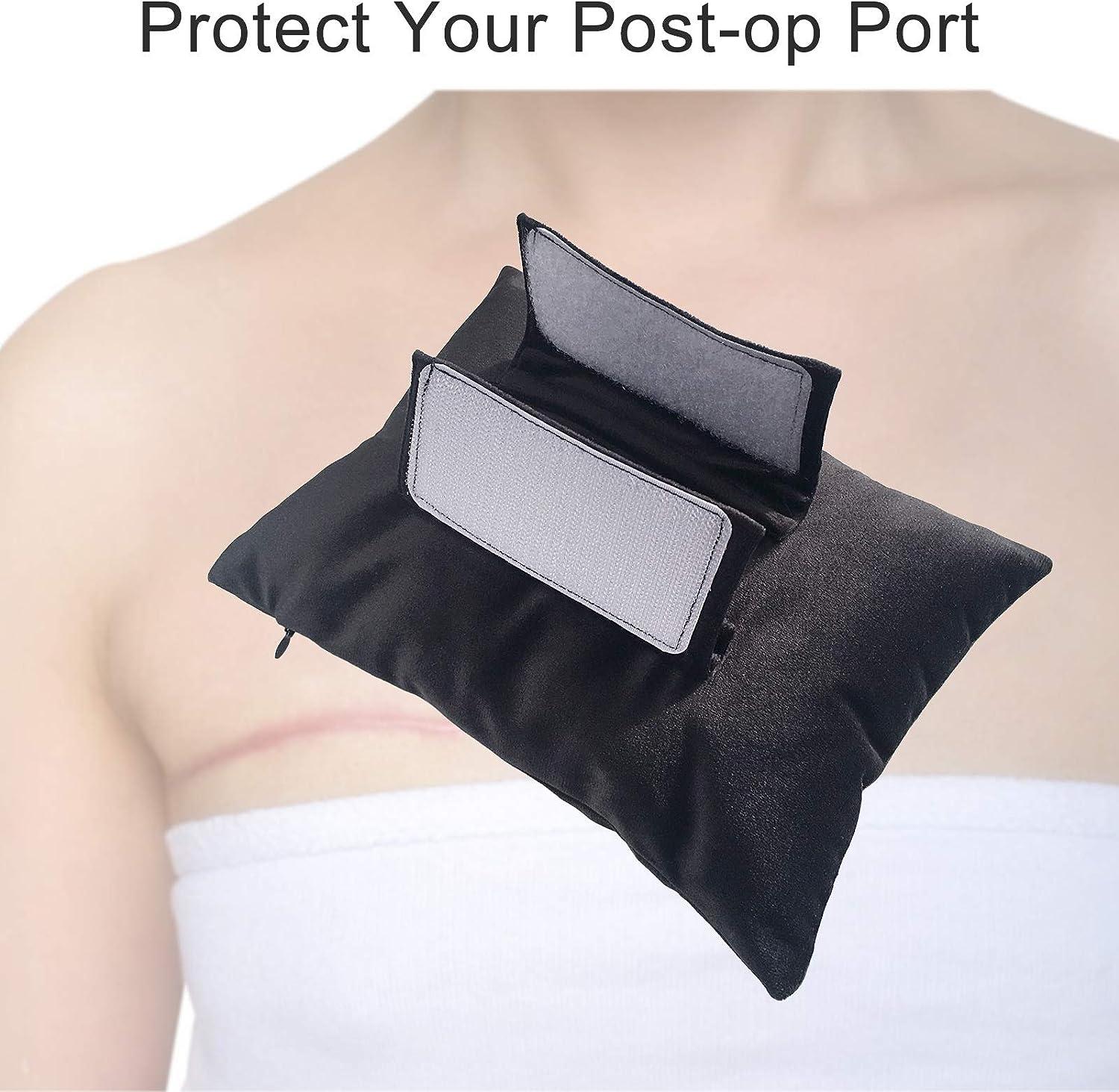 Bilot Post Mastectomy Pillow, Post Surgery Chest Protection Pillow for  Breast Reduction Surgery with Front and Back Pockets, Washable Cover -  Black 