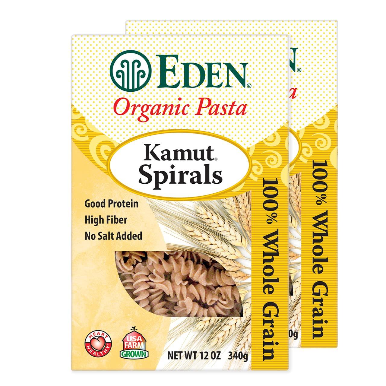 Eden Organic Kamut Spirals, 100 Whole Grain Pasta, 12 oz (2Pack)