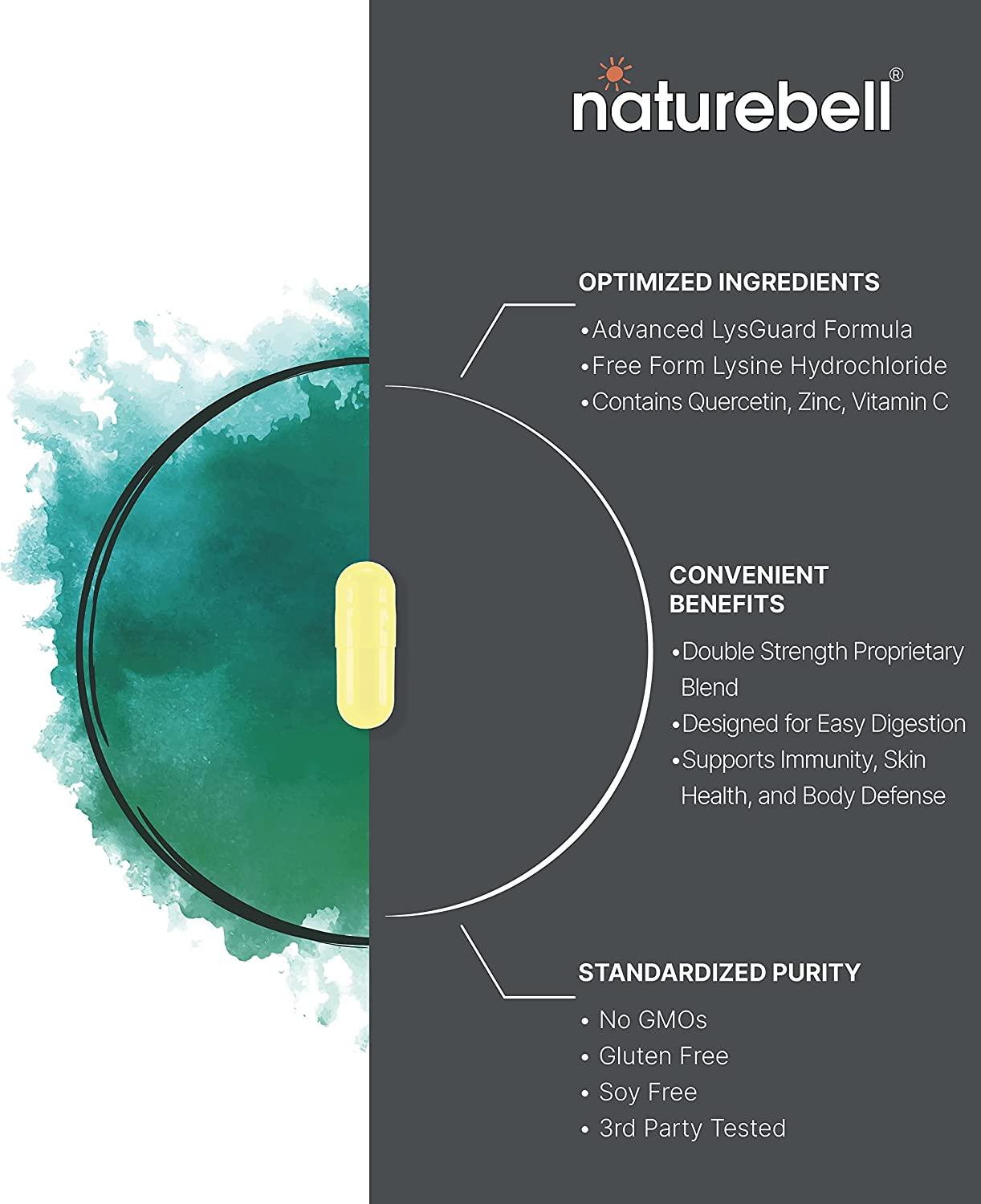 LLysine + Quercetin Supplement, 240 Capsules, Free Form, 4in1 Lysine