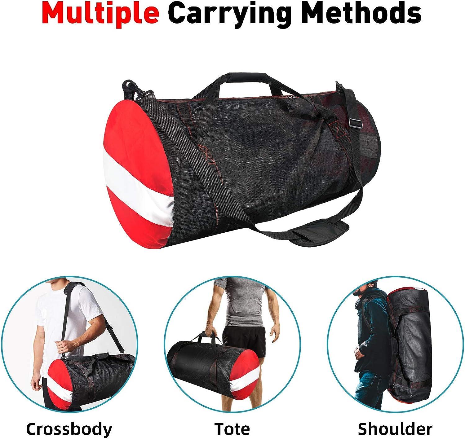 Mesh Dive Duffel Bag, Extra Large Sport Beach Bags with Adjustable