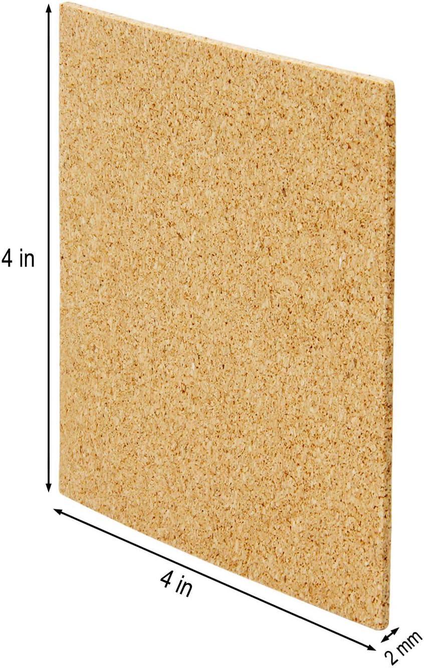 Blisstime 100 Pcs Self-Adhesive Cork Sheets 4x 4 for DIY Coasters, Cork  Board Squares, Cork Tiles, Cork Mat, Mini Wall Cork Board with Strong  Adhesive-Backed